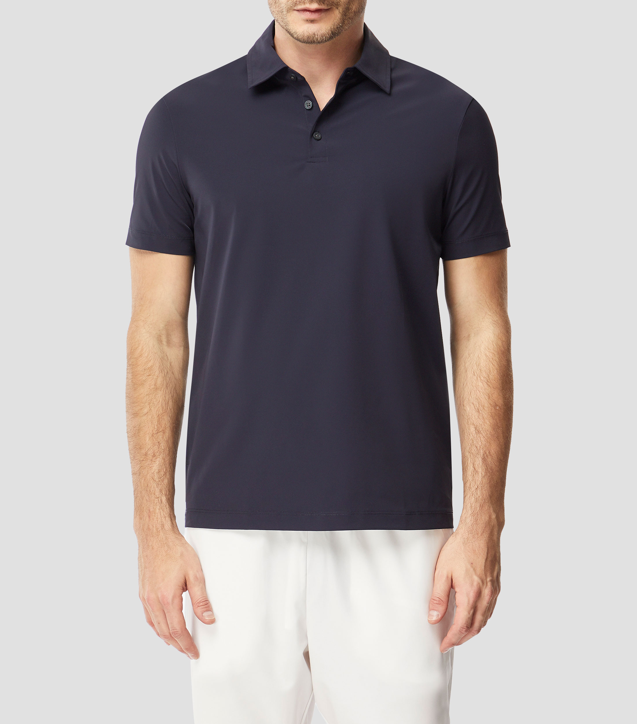 Playera tipo polo con manga corta lisa Hombre