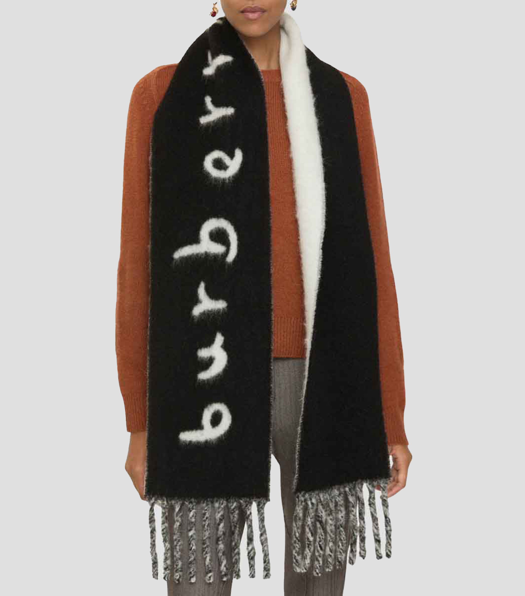 Bufanda de diseño sólido con logotipo Unisex