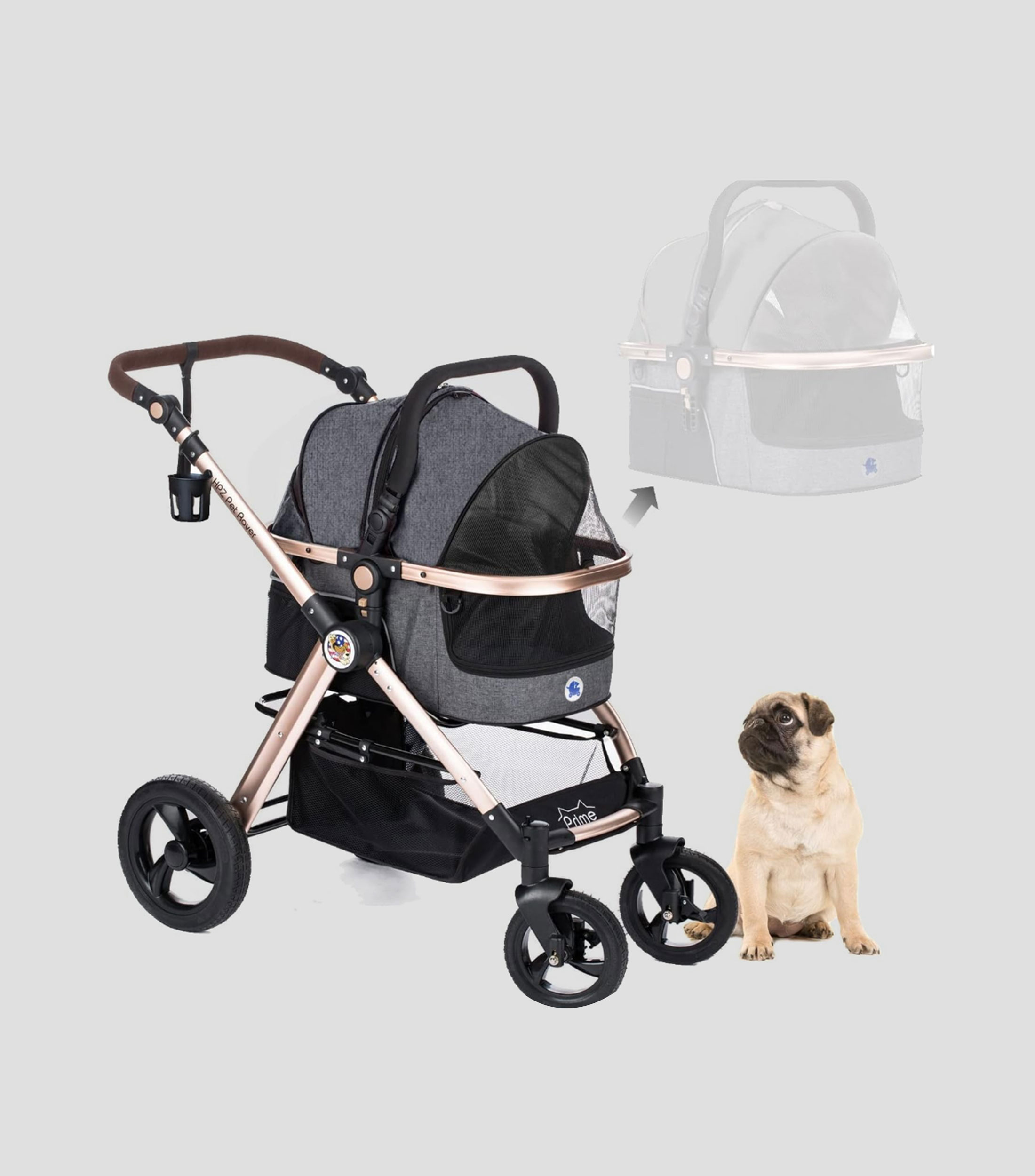Carriola para Mascota Prime Gris