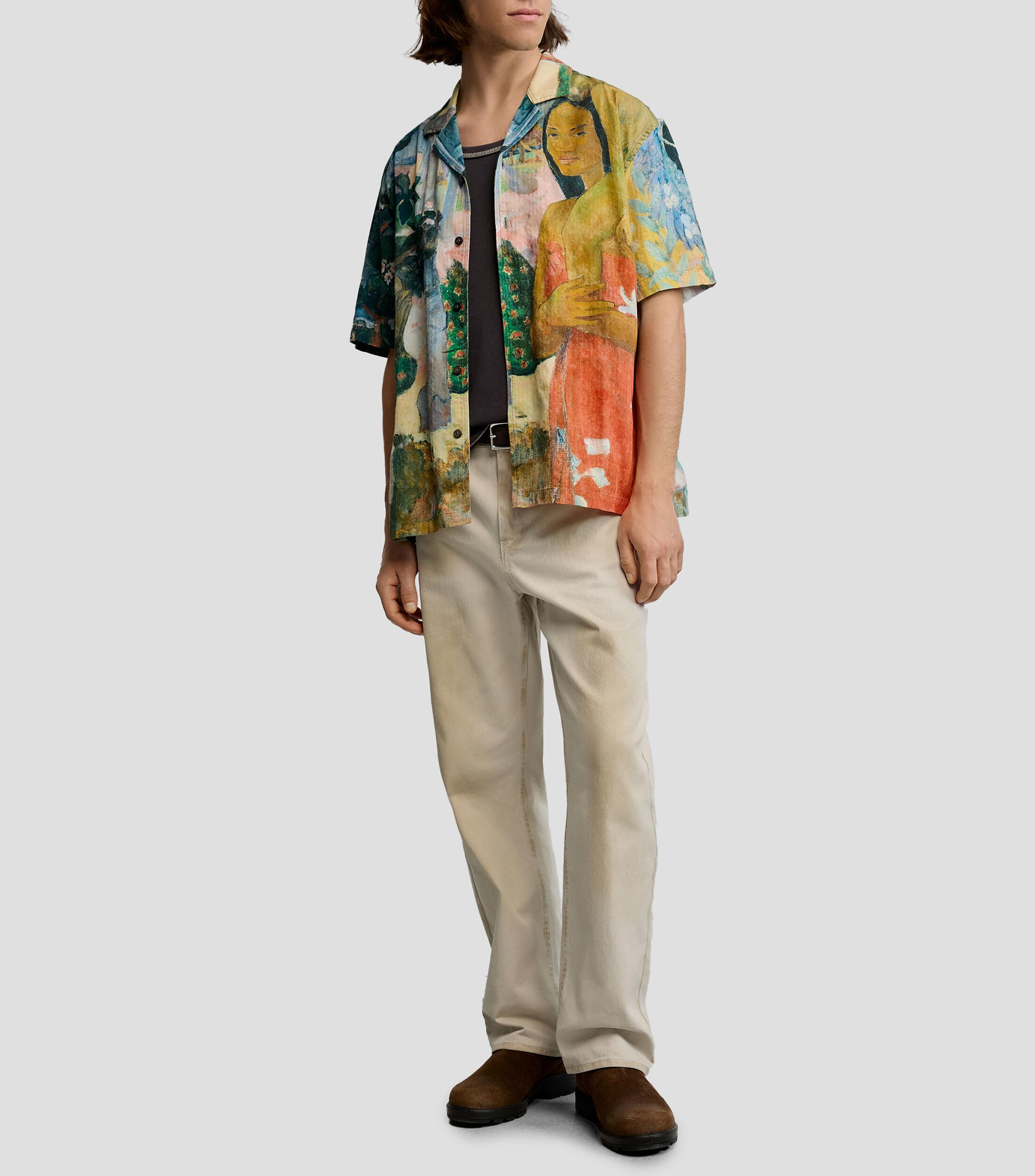 Camisa estampada manga corta Hombre