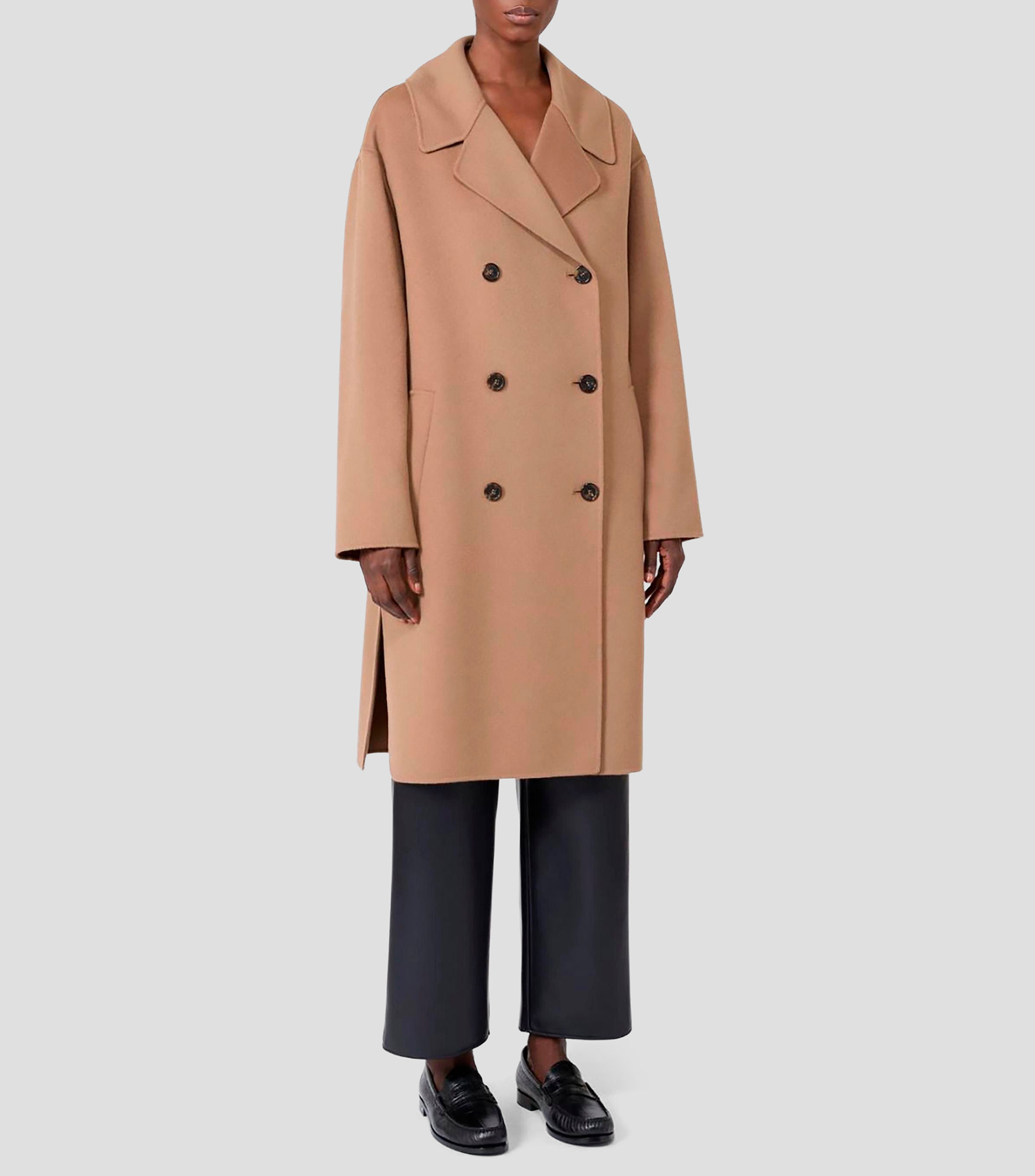 Abrigo midi con botonadura Mujer
