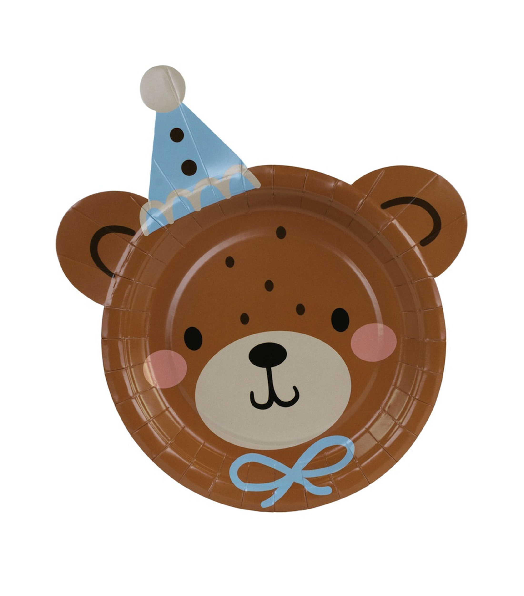 Set 6 platos desechables con cabeza de oso