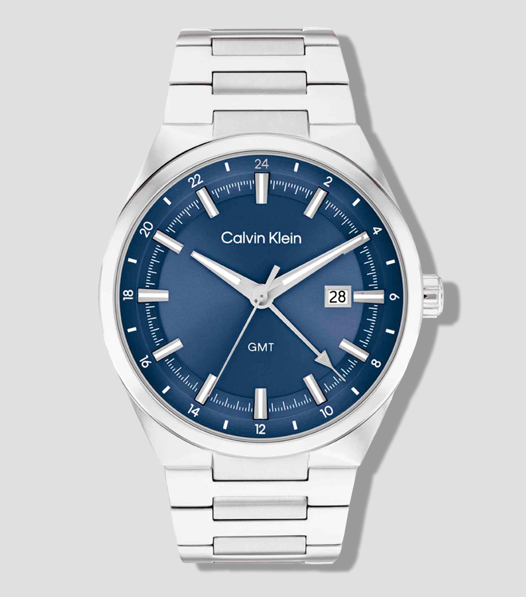 Reloj para hombre Distinguish GMT Casual, Plateado