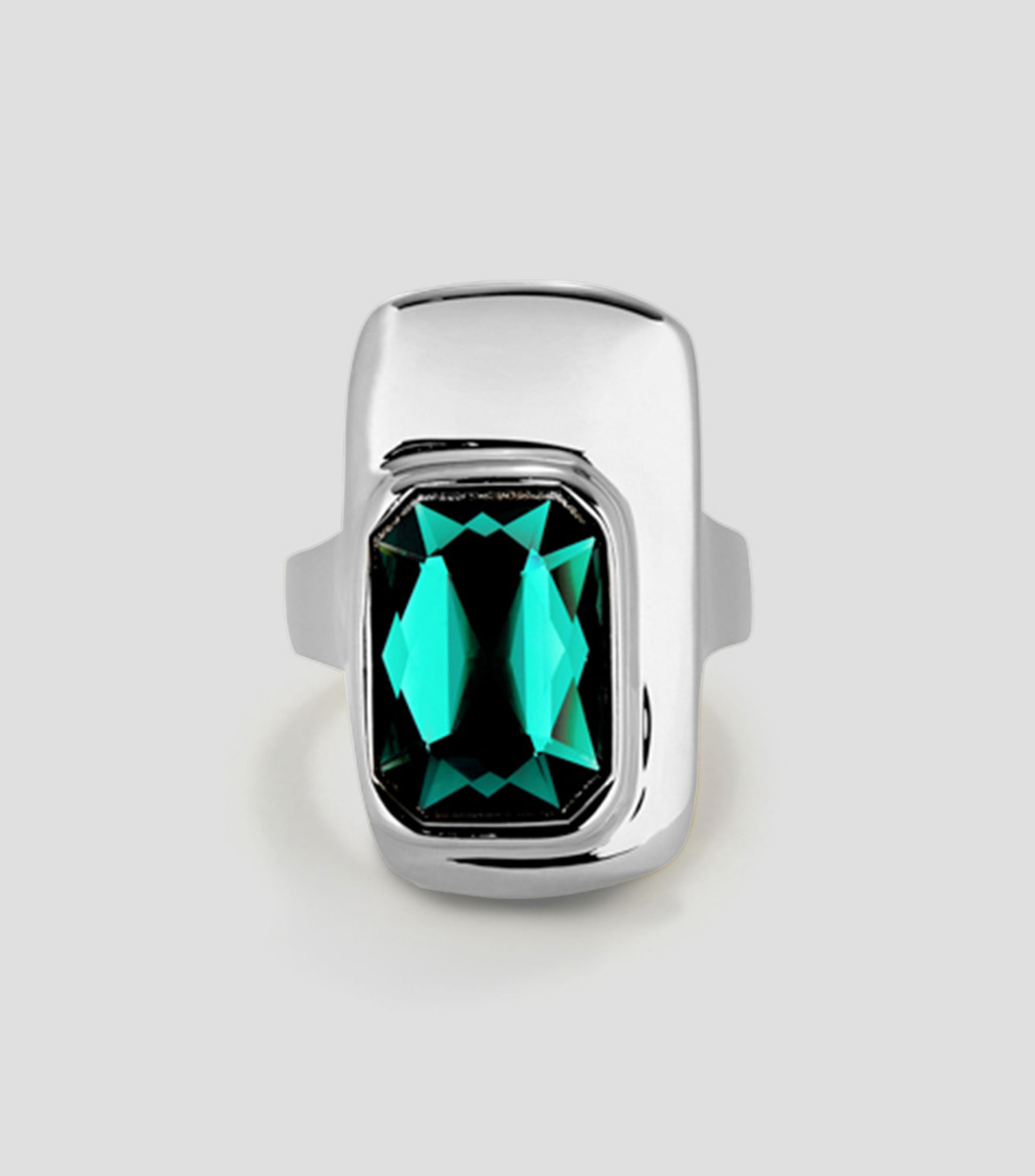 Anillo con cristal verde Mujer
