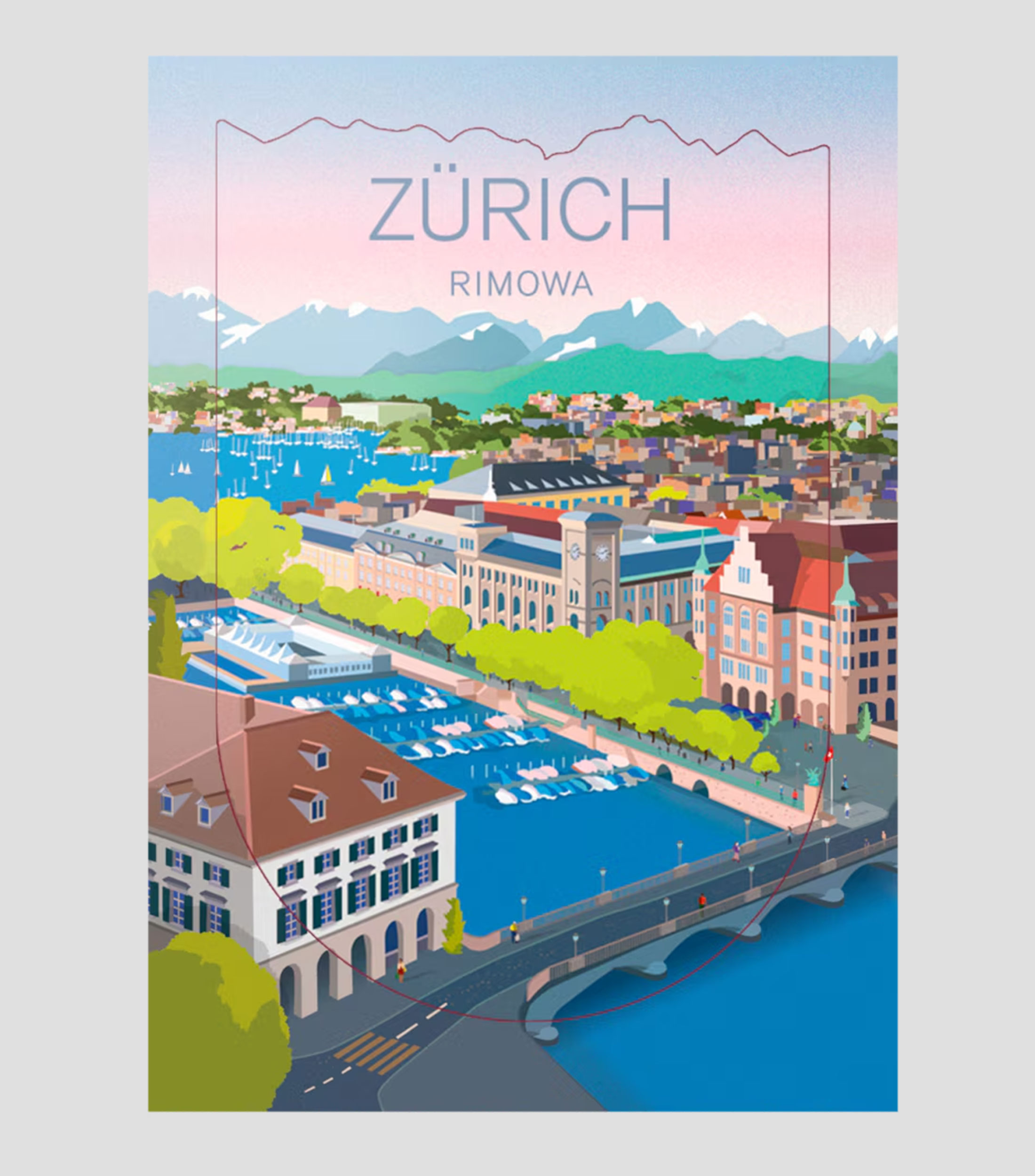 Etiqueta para maleta Monumento Histórico de Zúrich