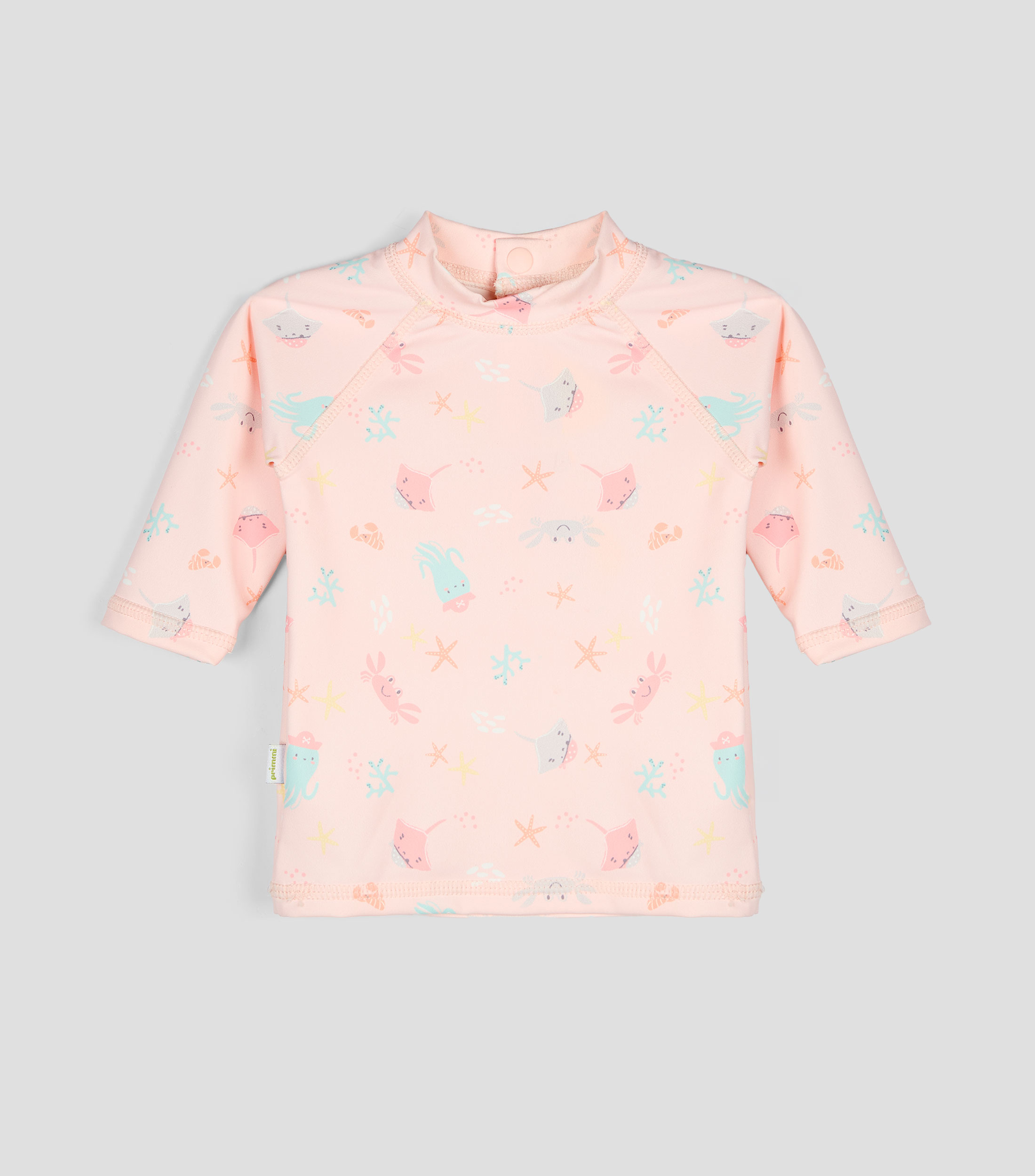 Playera traje de baño con cuello alto y manga larga estampada Bebé