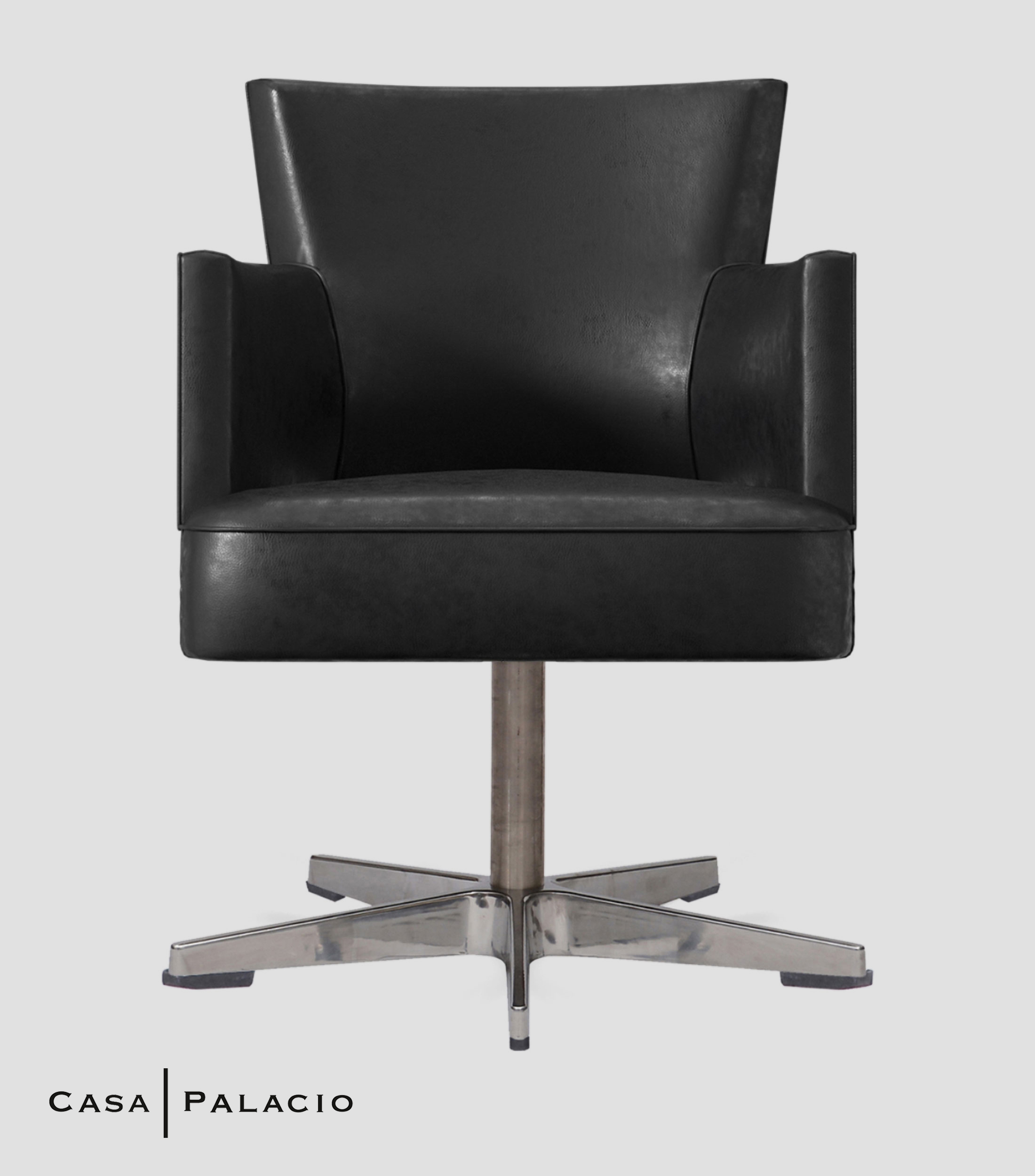 Silla Swinderby en Piel Grafito