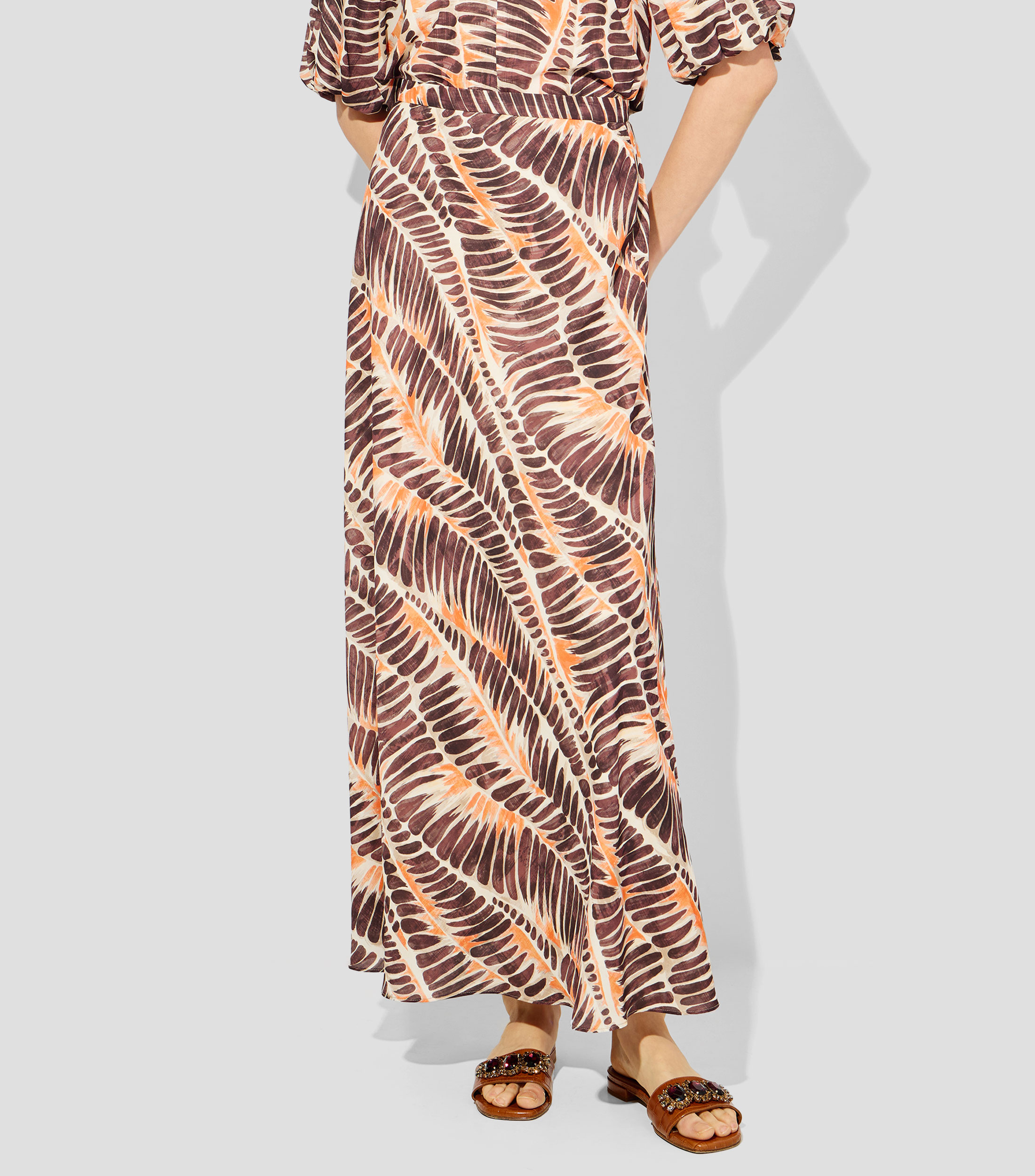 Falda larga de corte regular estampada Mujer