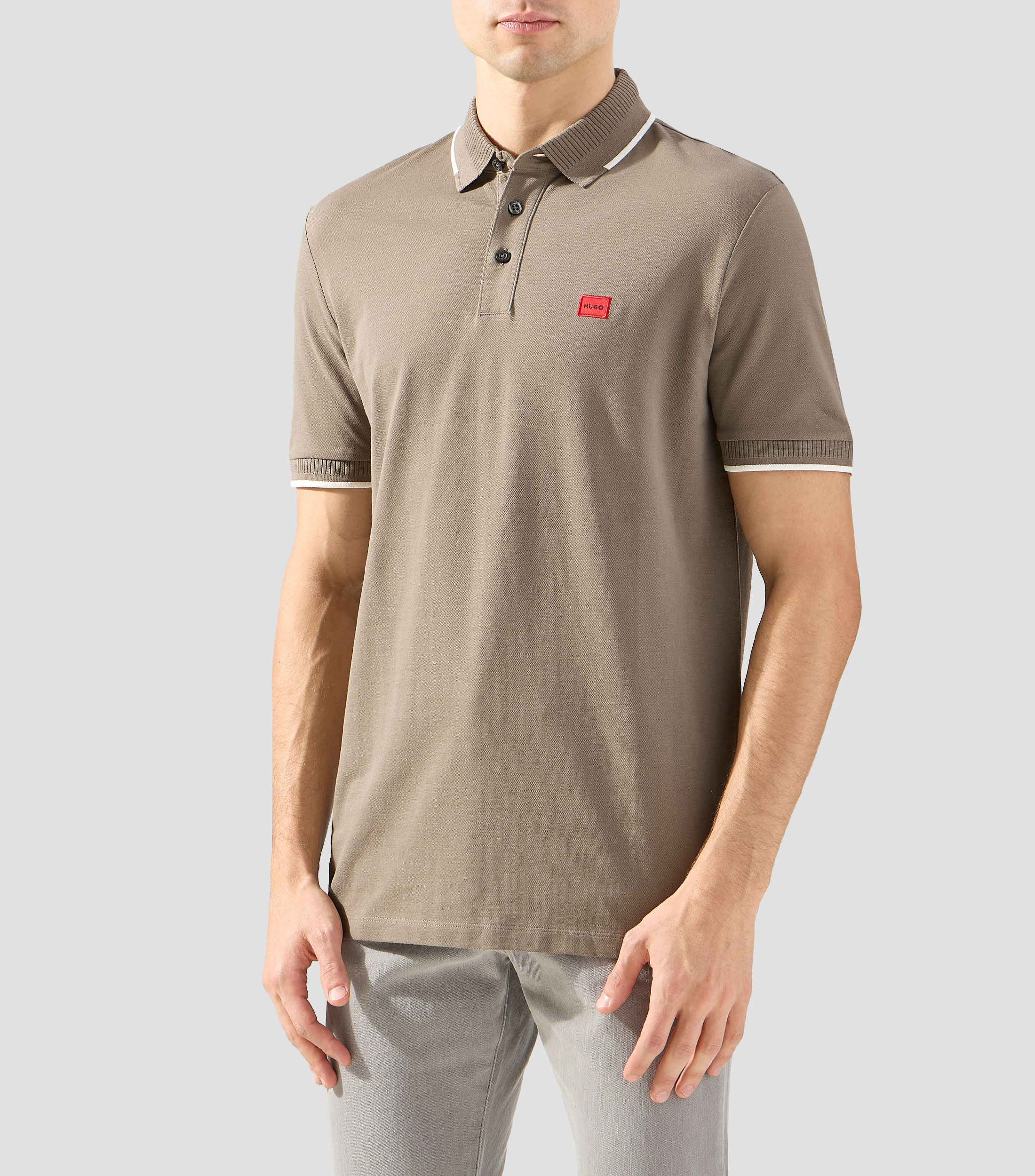 Playera tipo polo manga corta lisa Hombre
