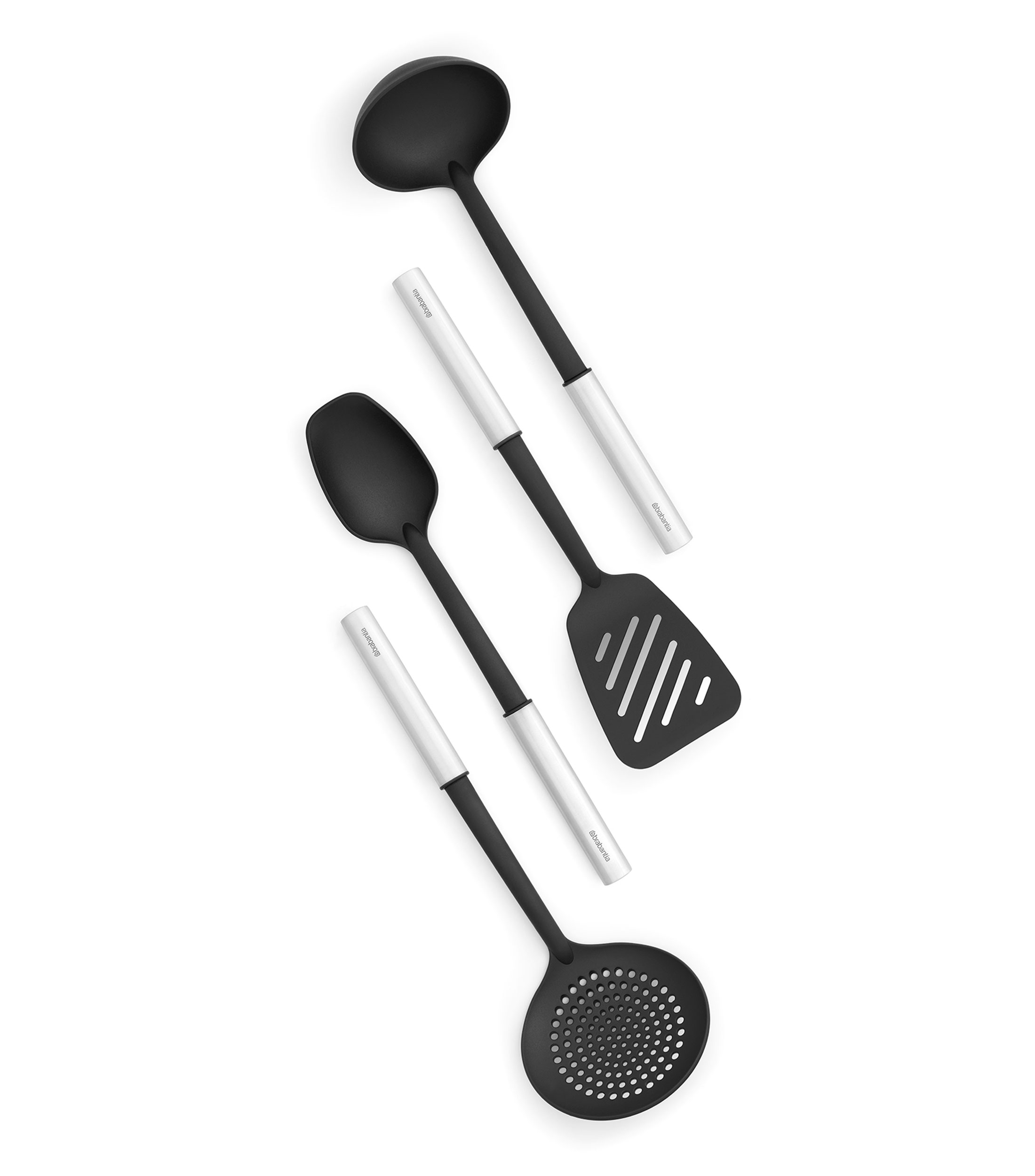 Set 4 Utensilios Profile Plata, Negro