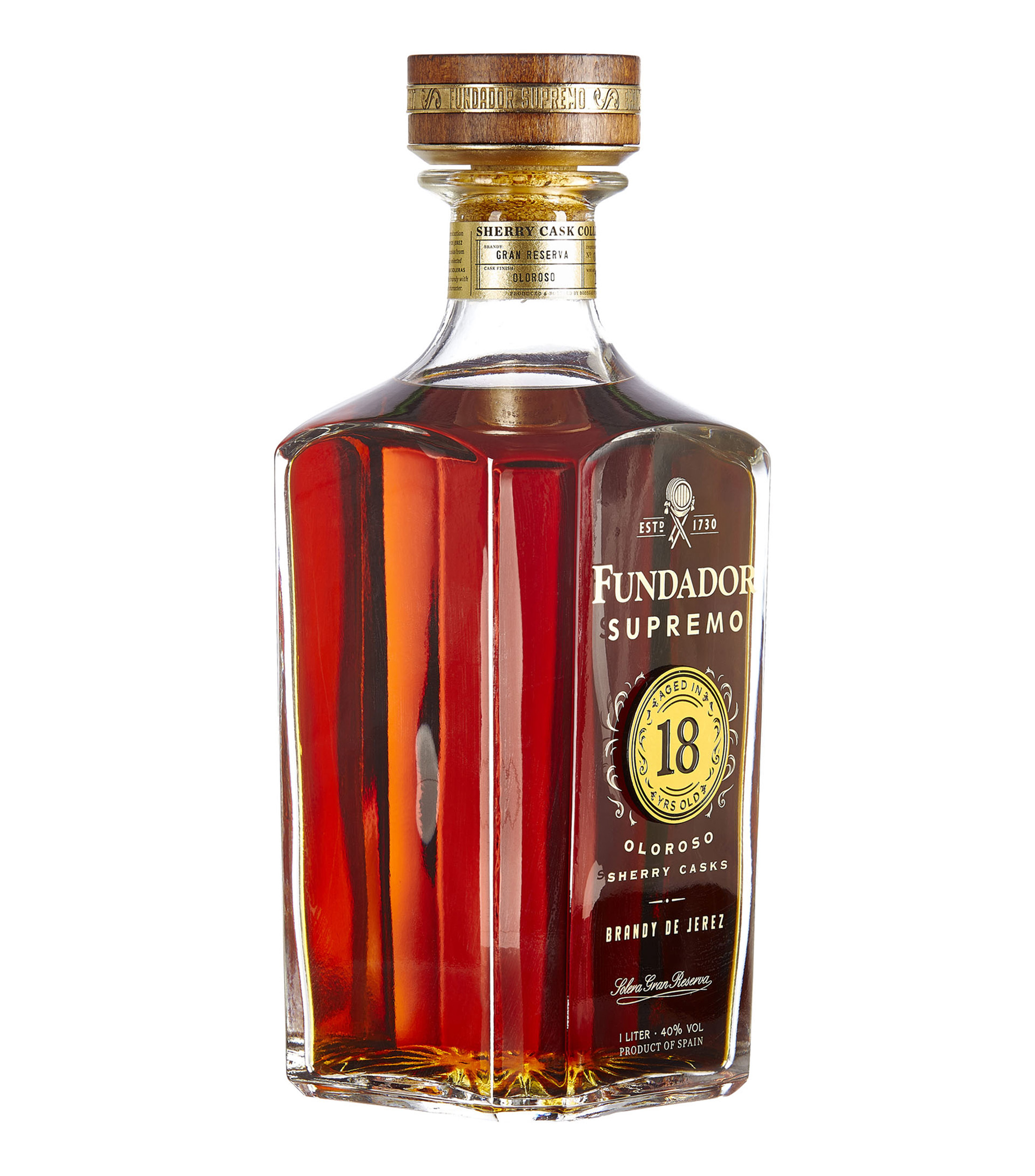 Brandy Fundador Supremo 18, 1000 ml