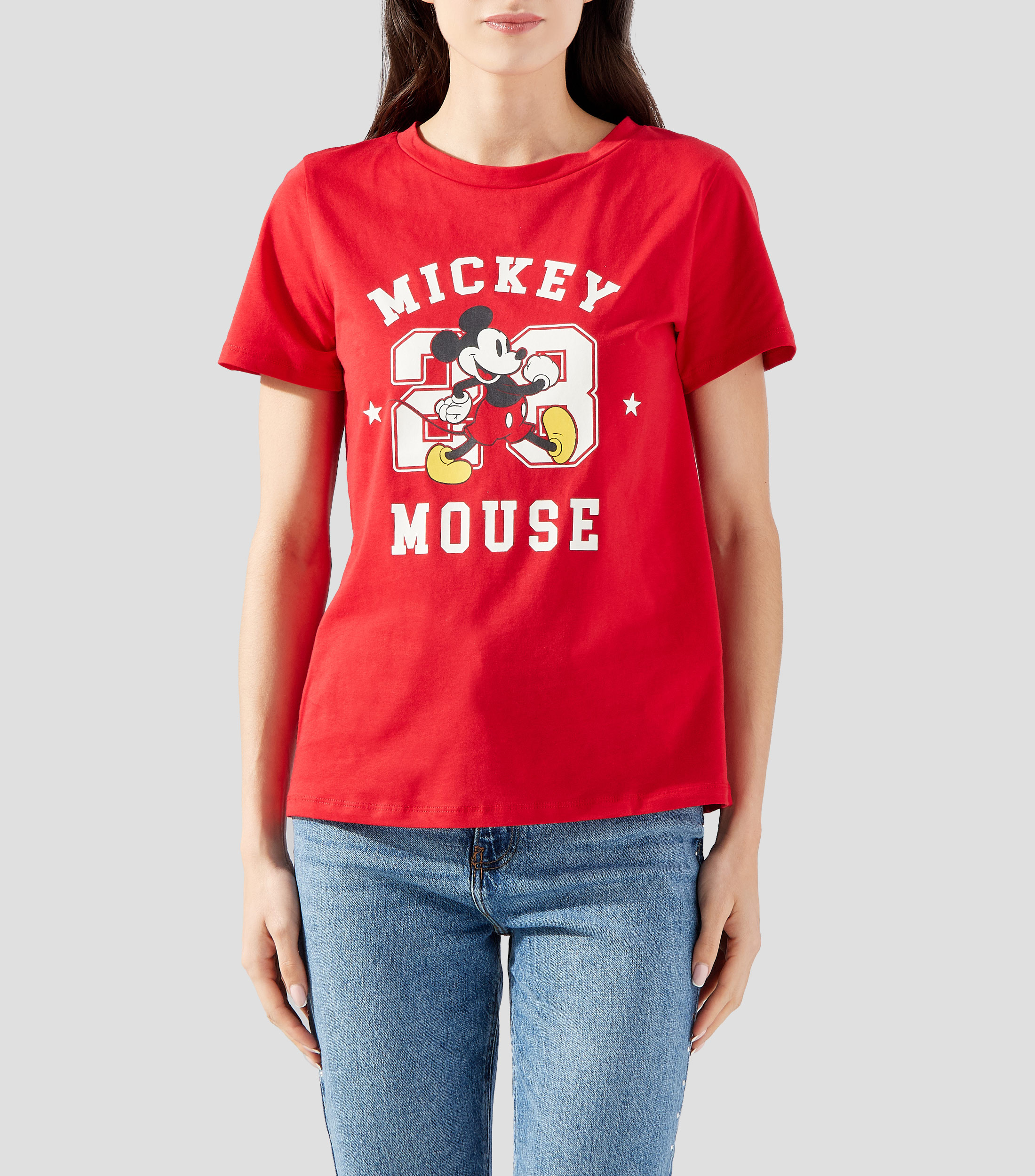 Playera cuello redondo manga corta estampada Mujer