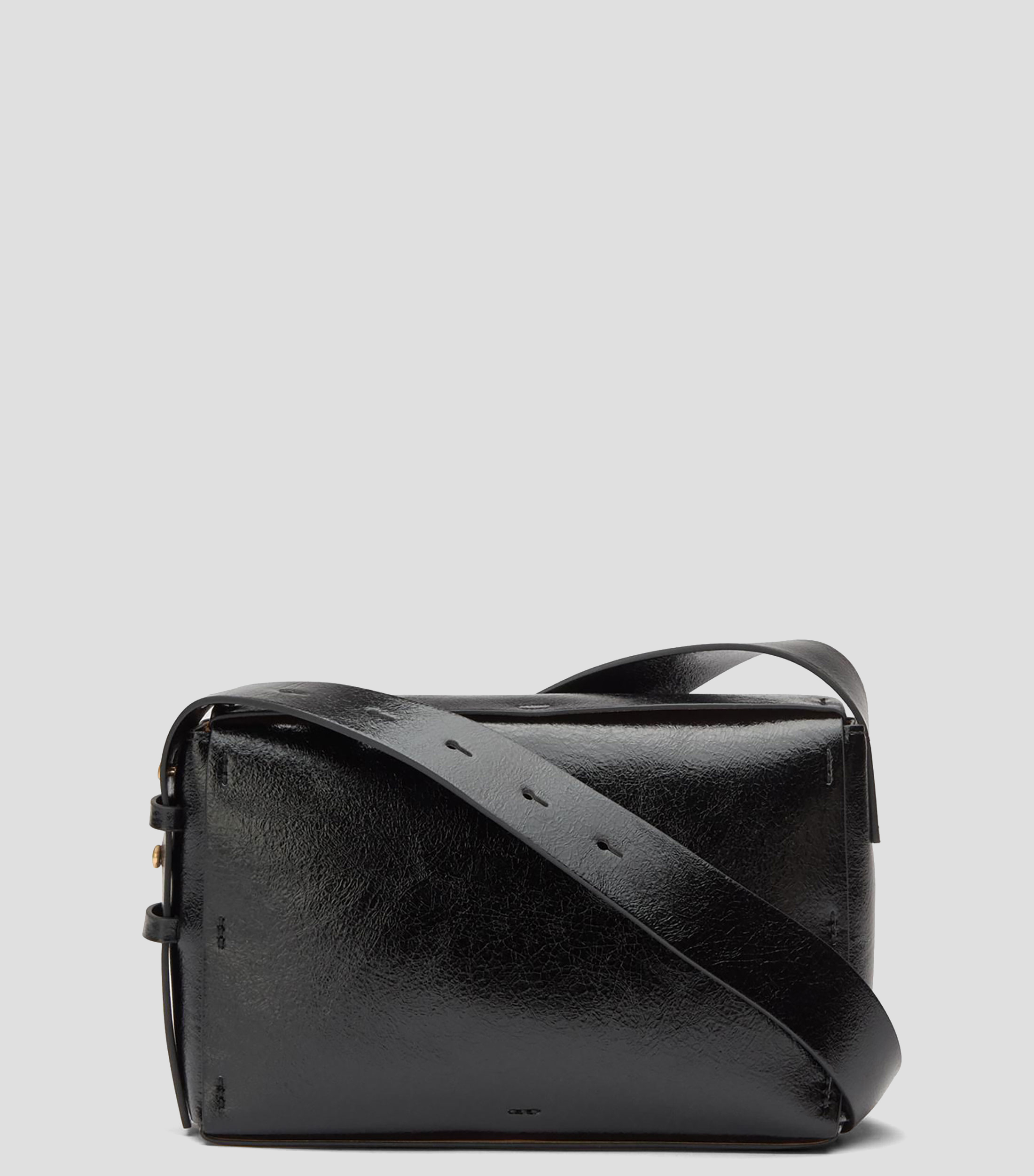 Bolsa crossbody lisa craquelada Mujer