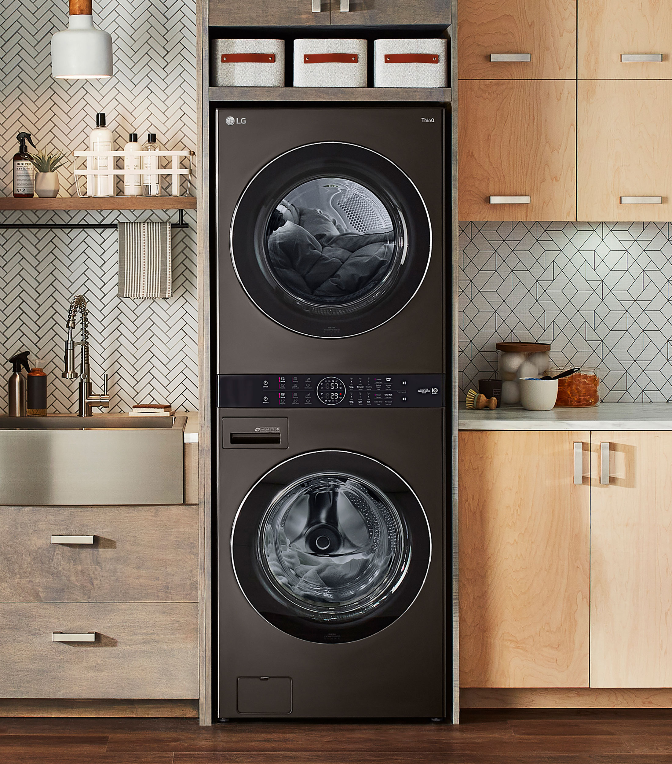 Centro de lavado LG WashTower, Gas Natural convertible a Gas LP, Carga Frontal 22Kg WK22BS6