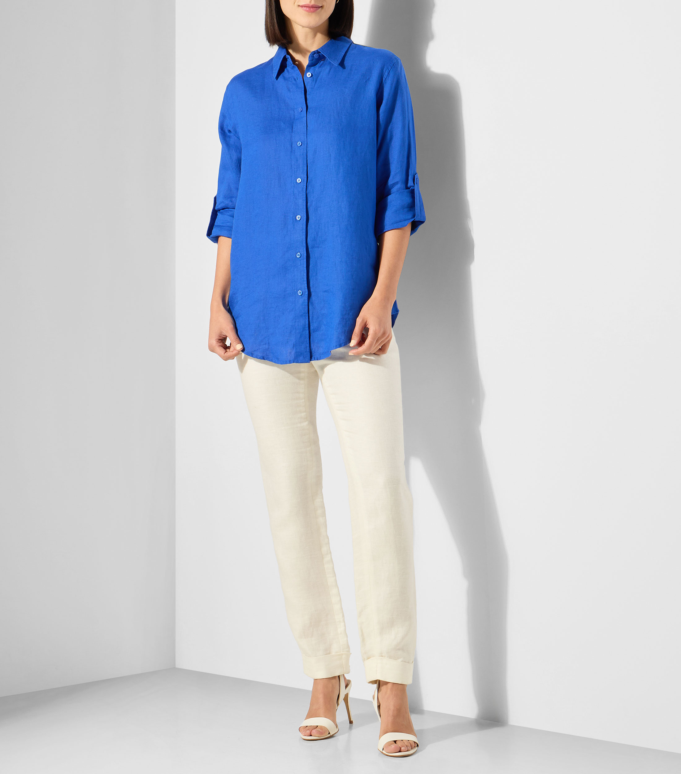 Camisa lisa manga larga Mujer