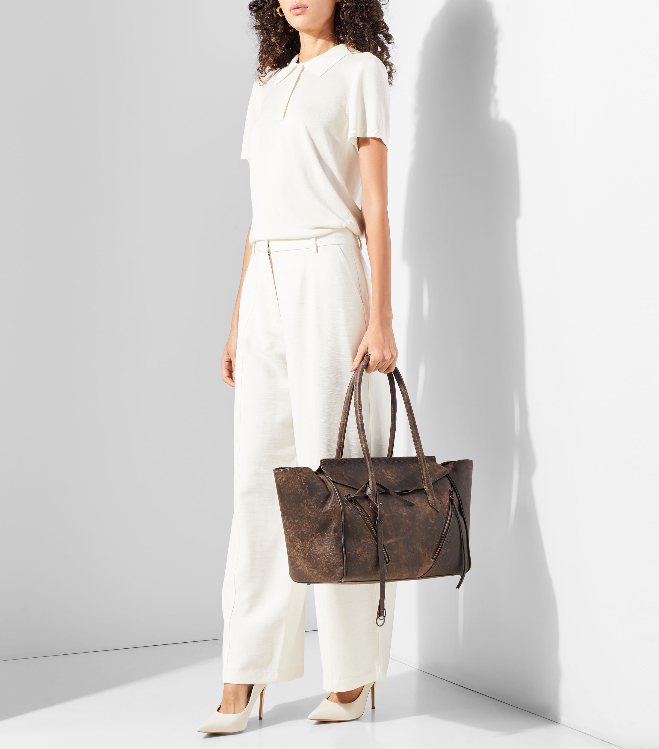 Bolsa Tote en piel vacuna Stella lisa Mujer