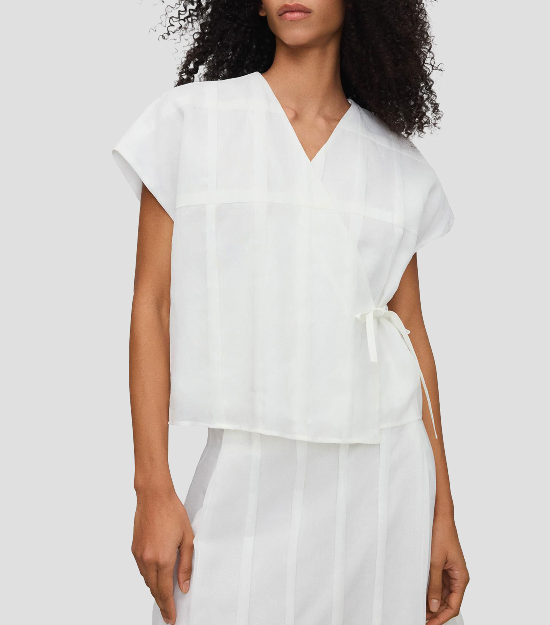 Camisa lisa con manga corta Mujer