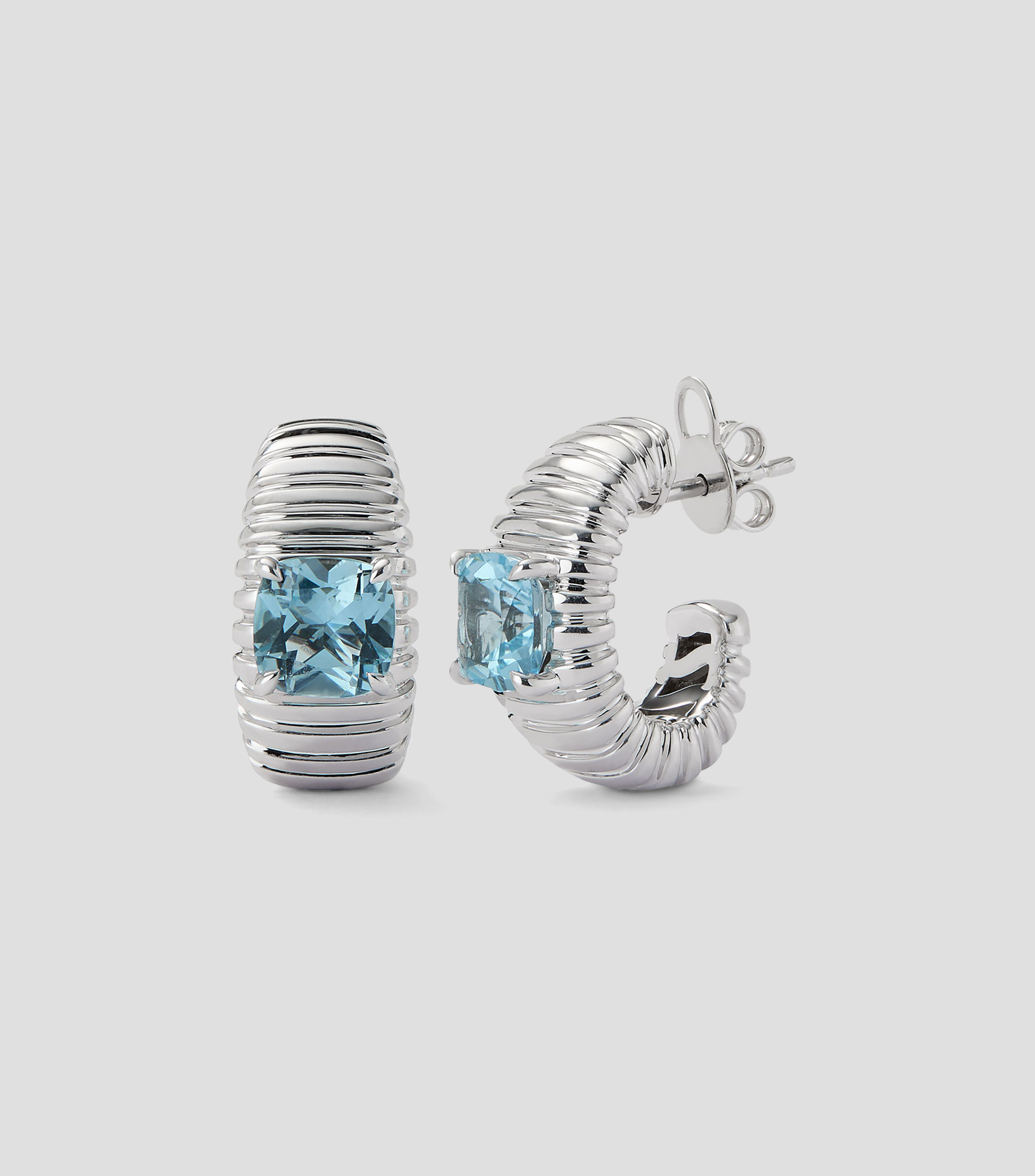 Pendientes en Plata .925 con topacios azul Sky Mujer
