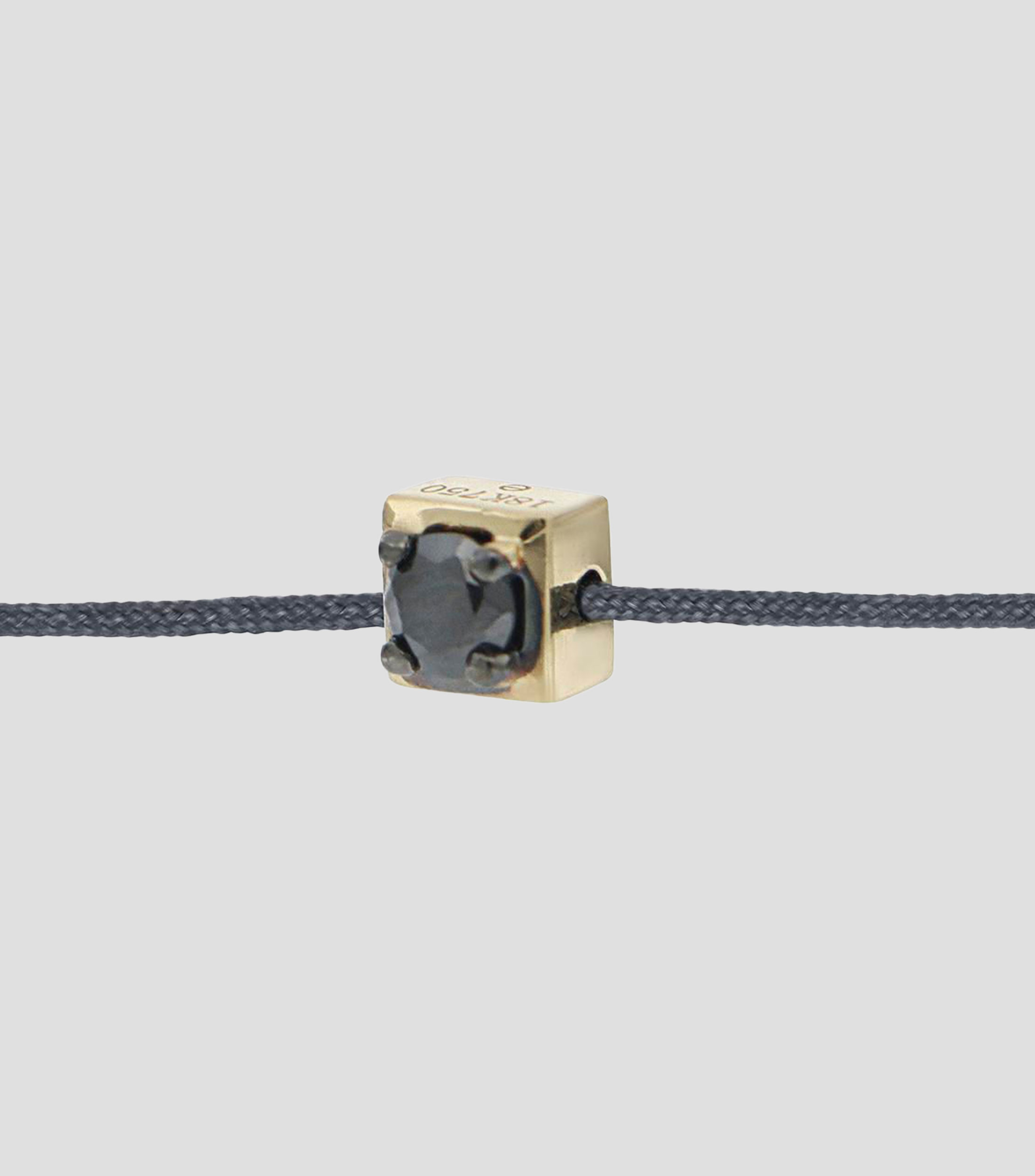 Pulsera de hilo gris con dije de diamante Mujer