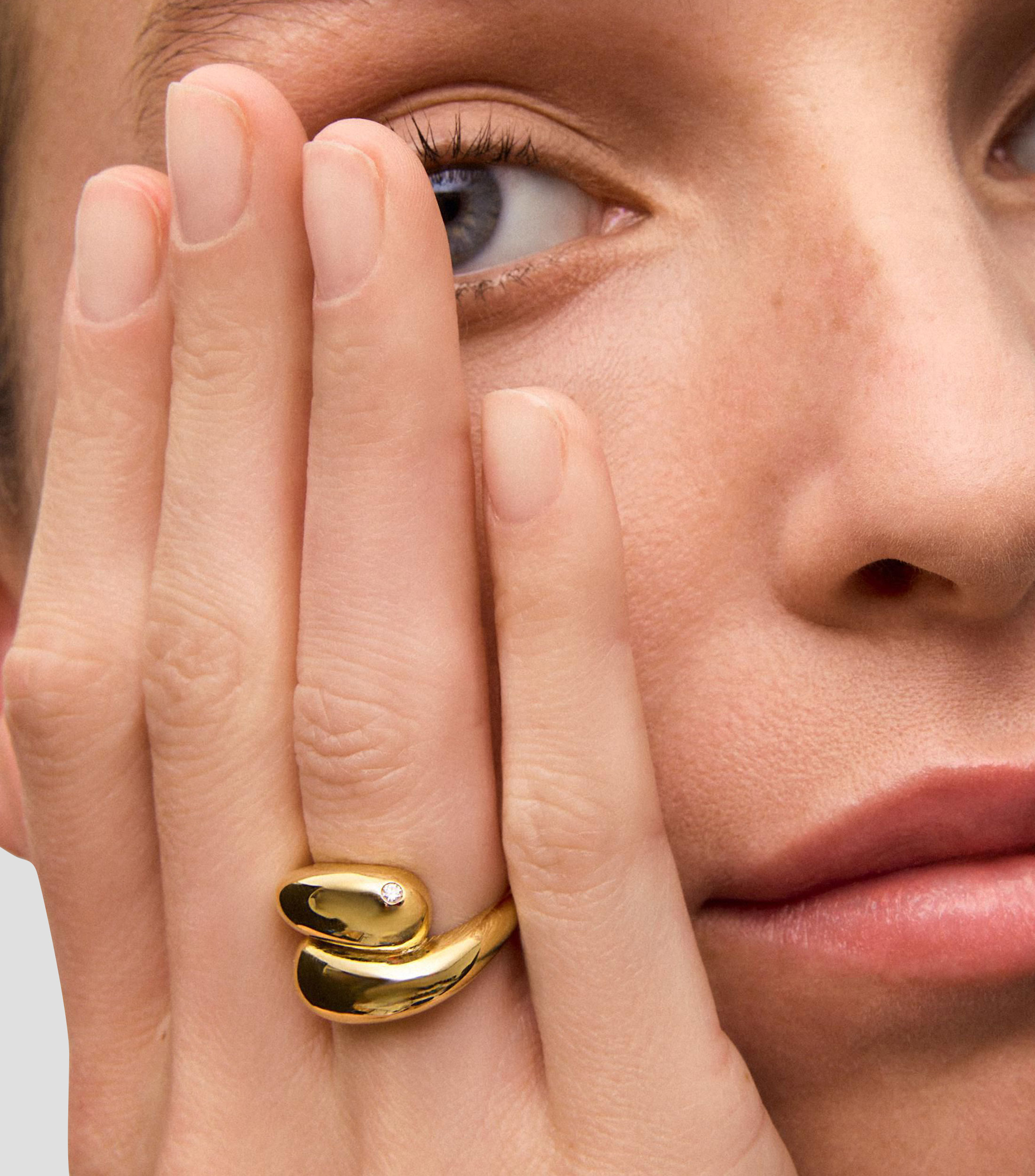 Anillo tú y yo en Oro amarillo de 18 Kilates con diamante Mujer