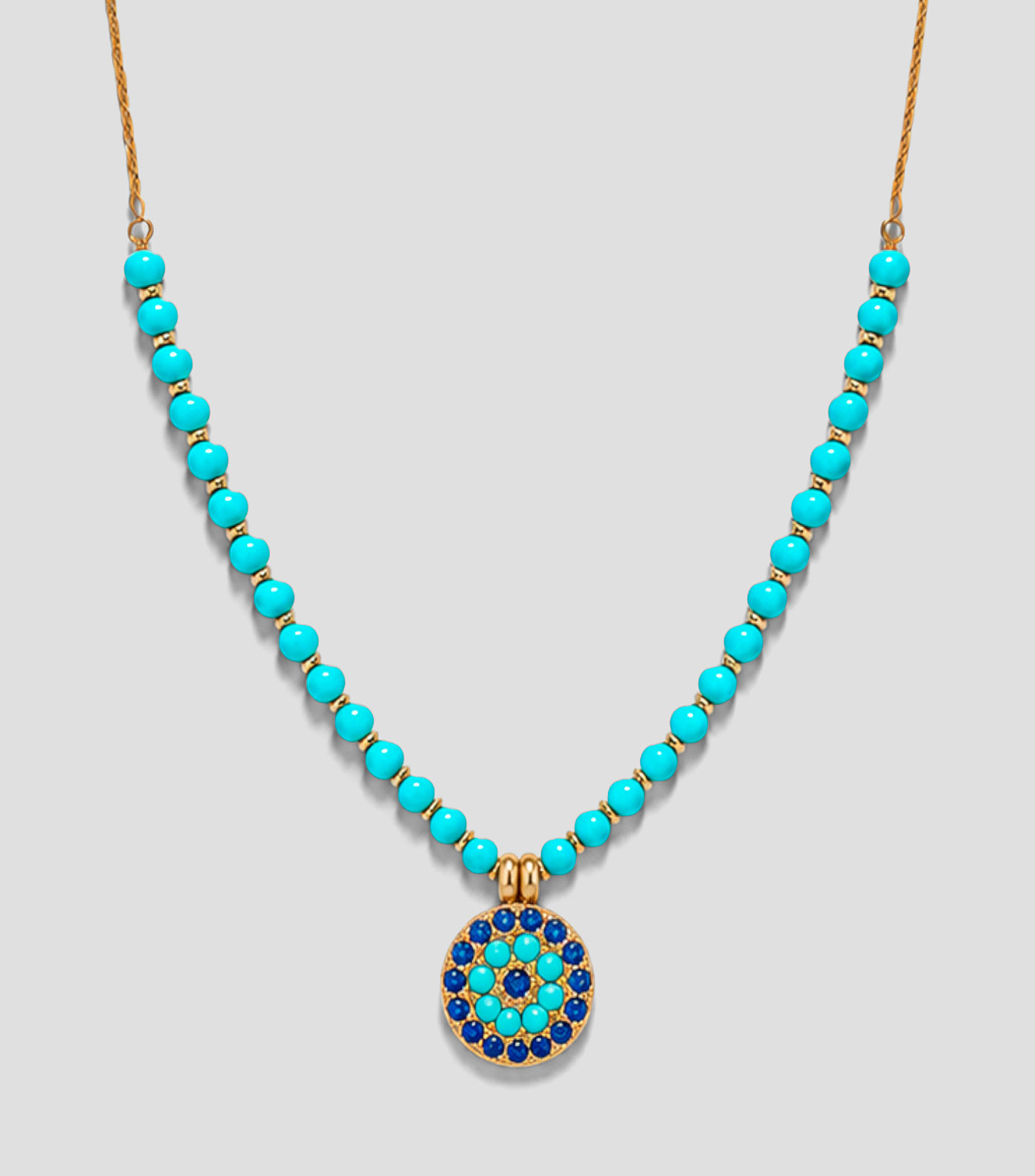 Collar turquesa con ojo turco Mujer