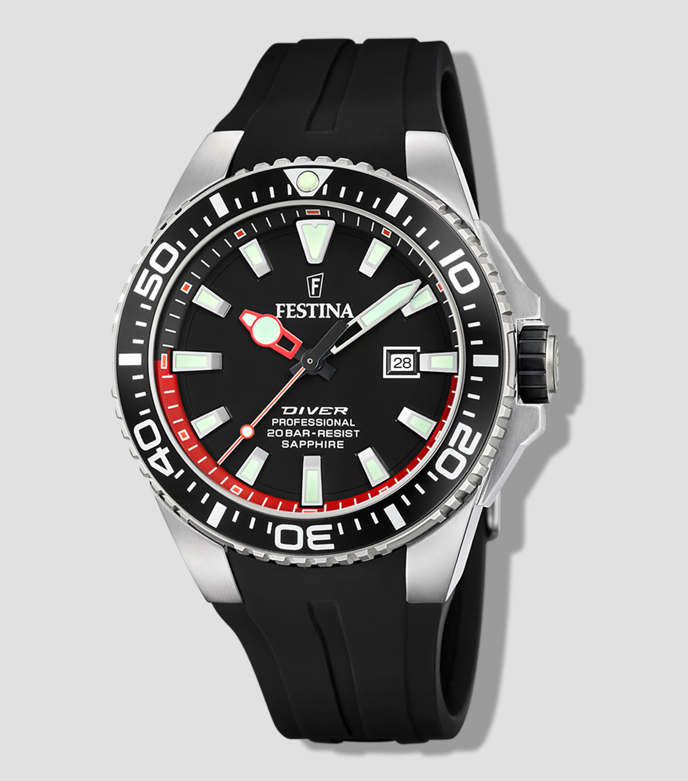 Reloj para Hombre The Originals Diver Casual, Plateado, Negro