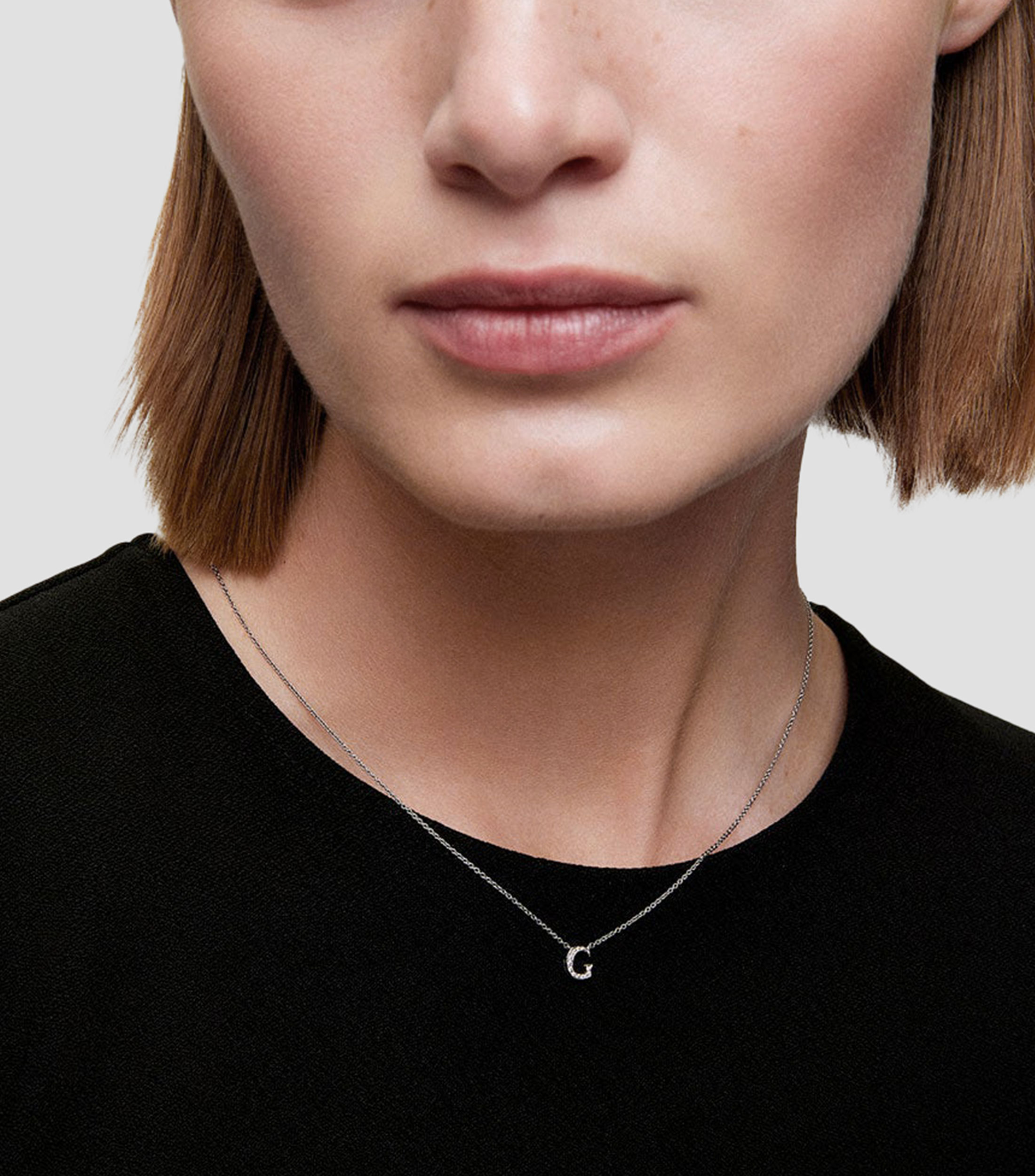 Collar en oro blanco de 18 kilates con diamantes Mujer