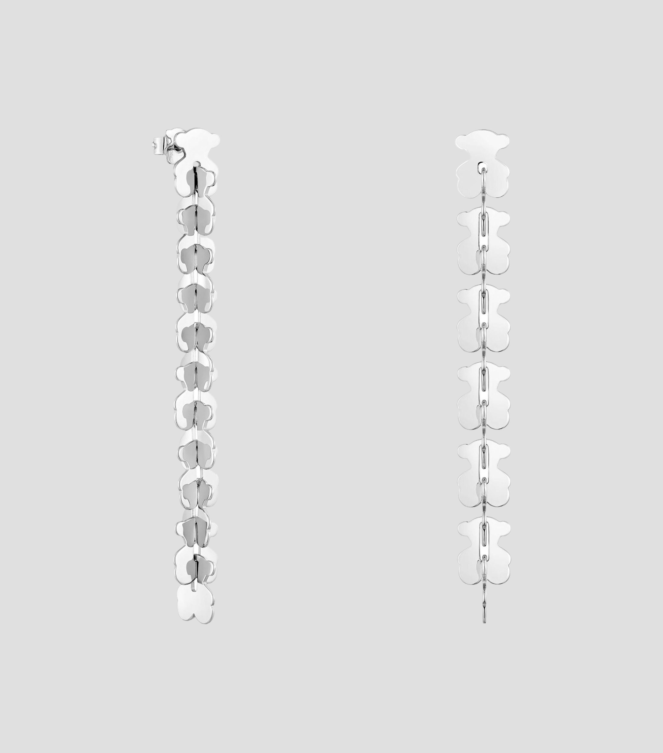 Aretes largos con oso entrelazados Carrusel Mujer