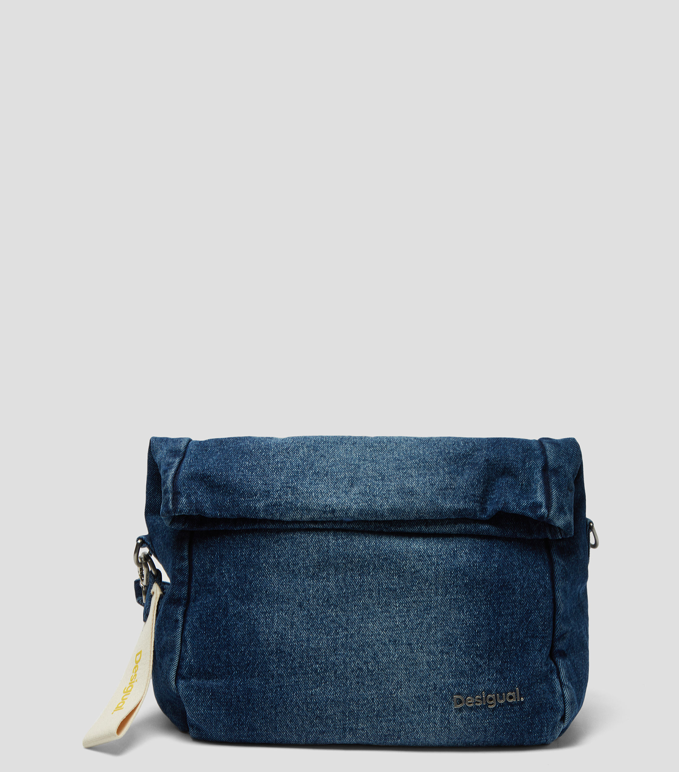 Bolso De Compras Desigual Priori Litu - Denim Lavado Y Nailon, Azul, Con Neceser Extraíble