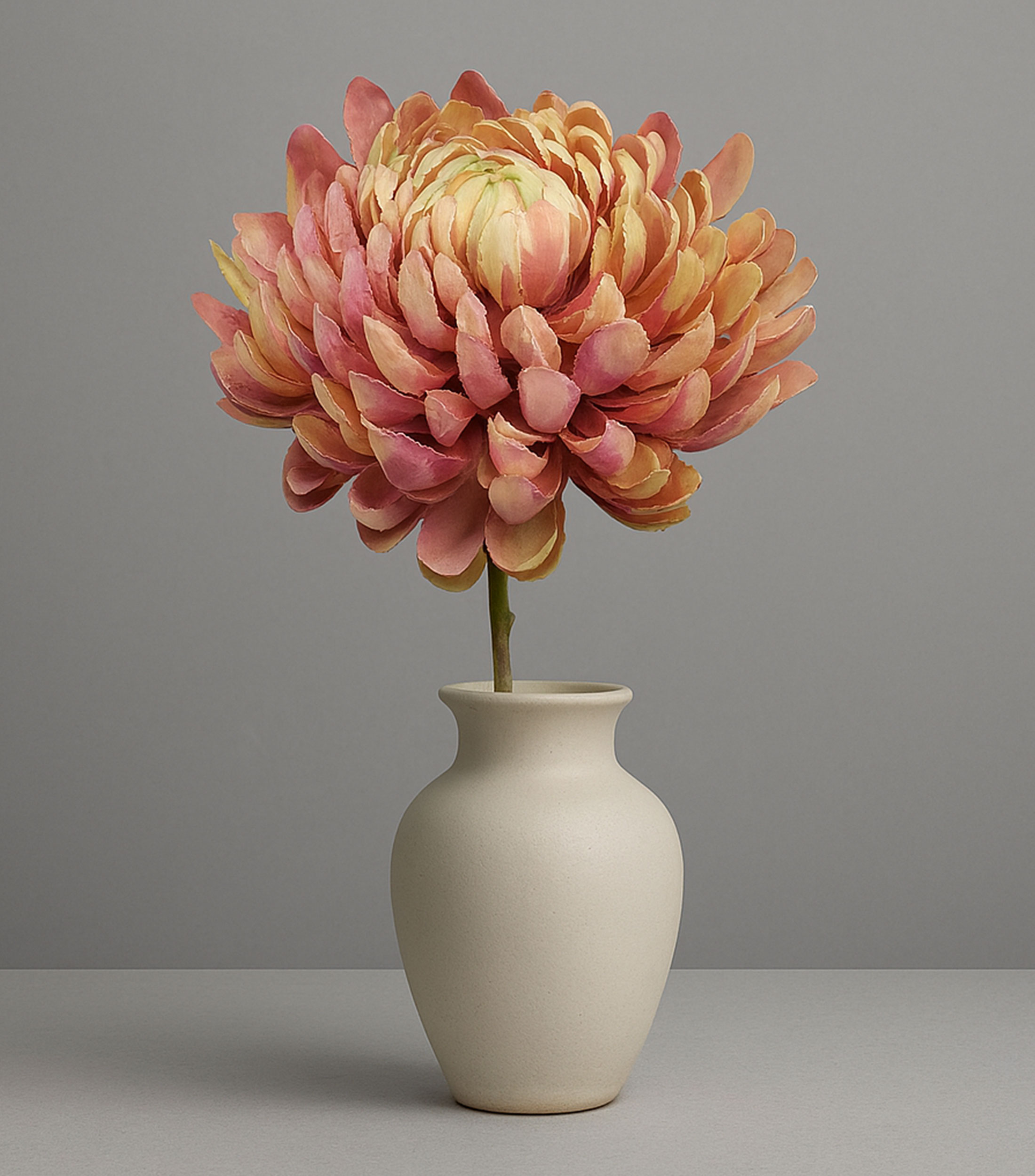 Flor Crisantemo decorativa Malva Ivory, Artificial
