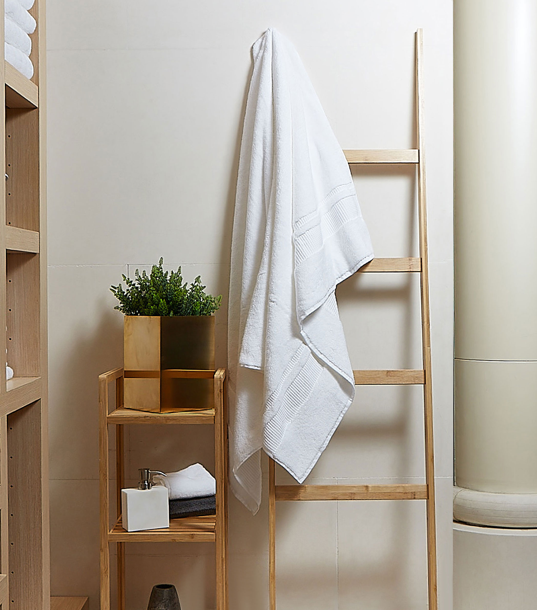 Tapete de baño Pera en algodón blanco