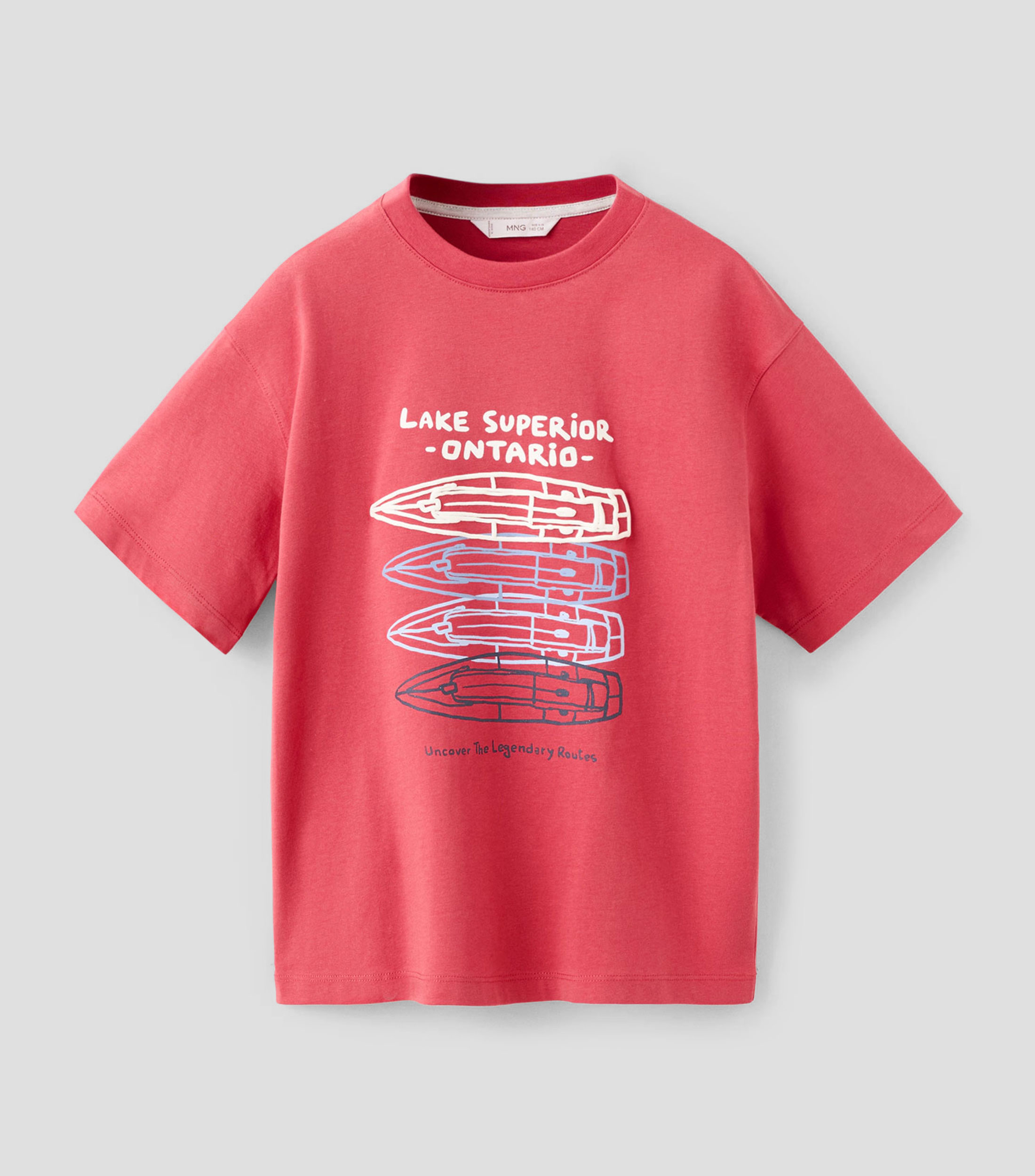 Playera cuello redondo manga corta con estampado Niño