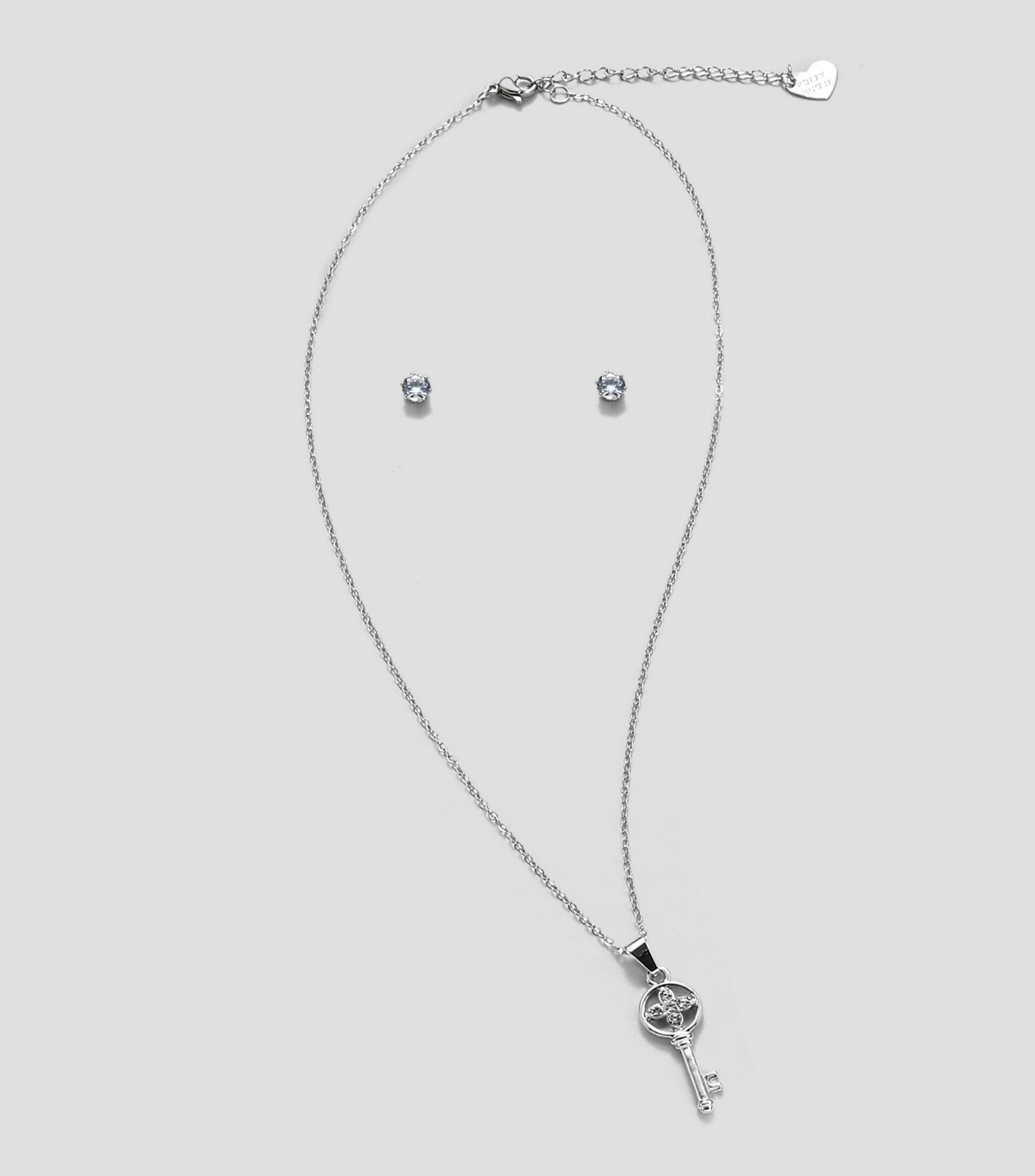 Set de collar y aretes en forma de llave Mujer