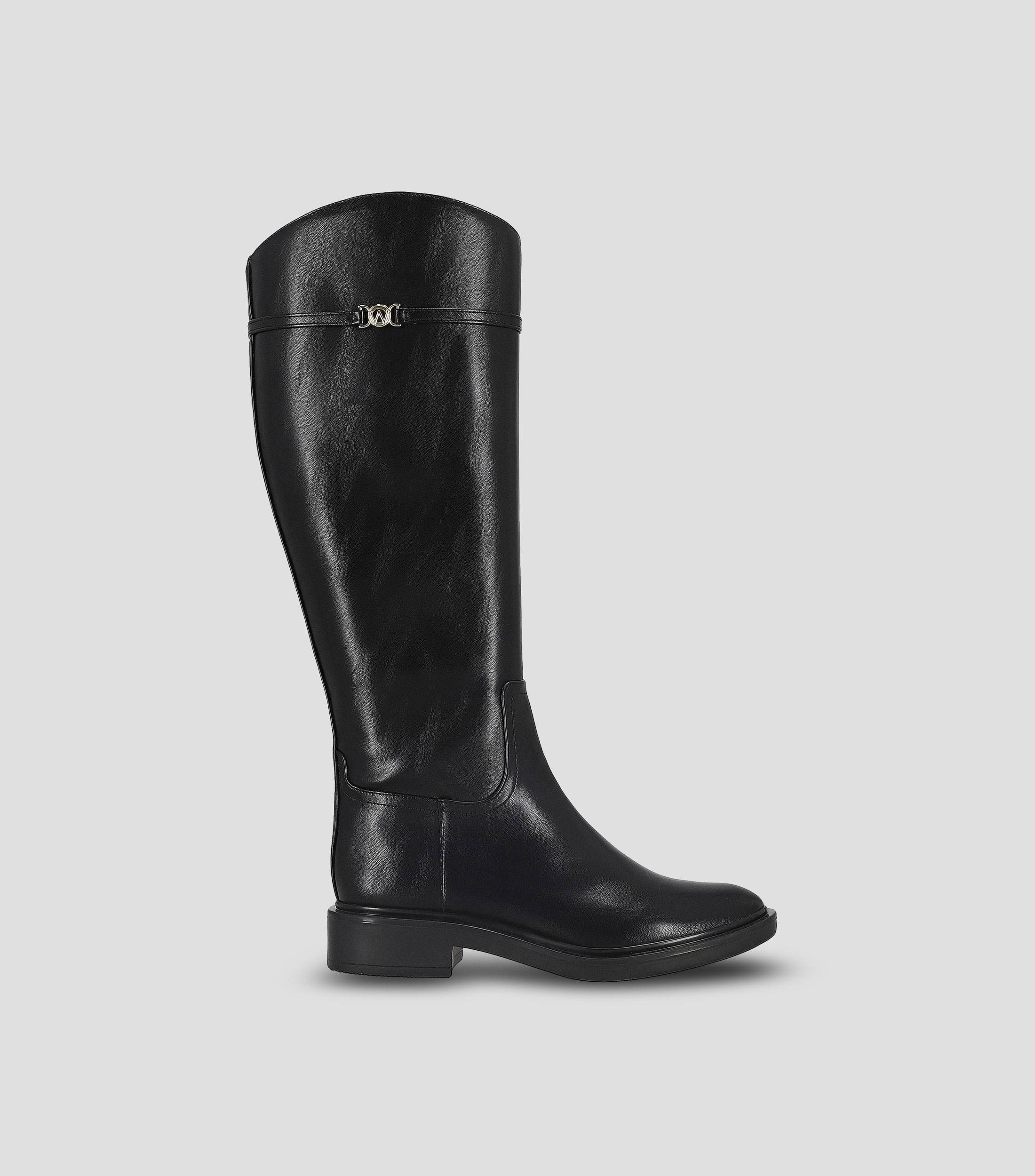 Botas con tacón bajo media luna Mujer
