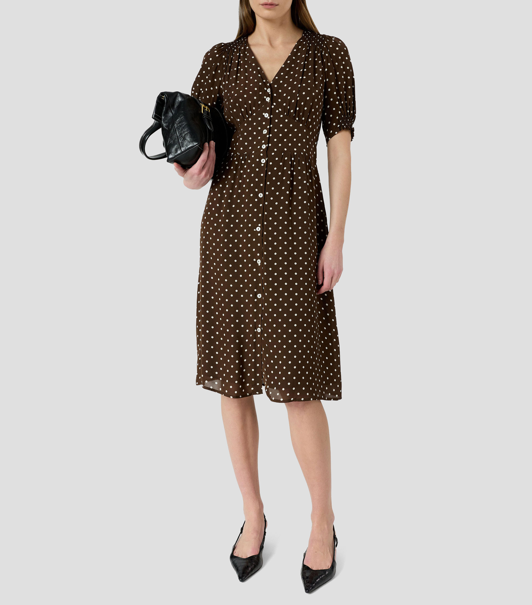 Vestido midi polkadots Mujer