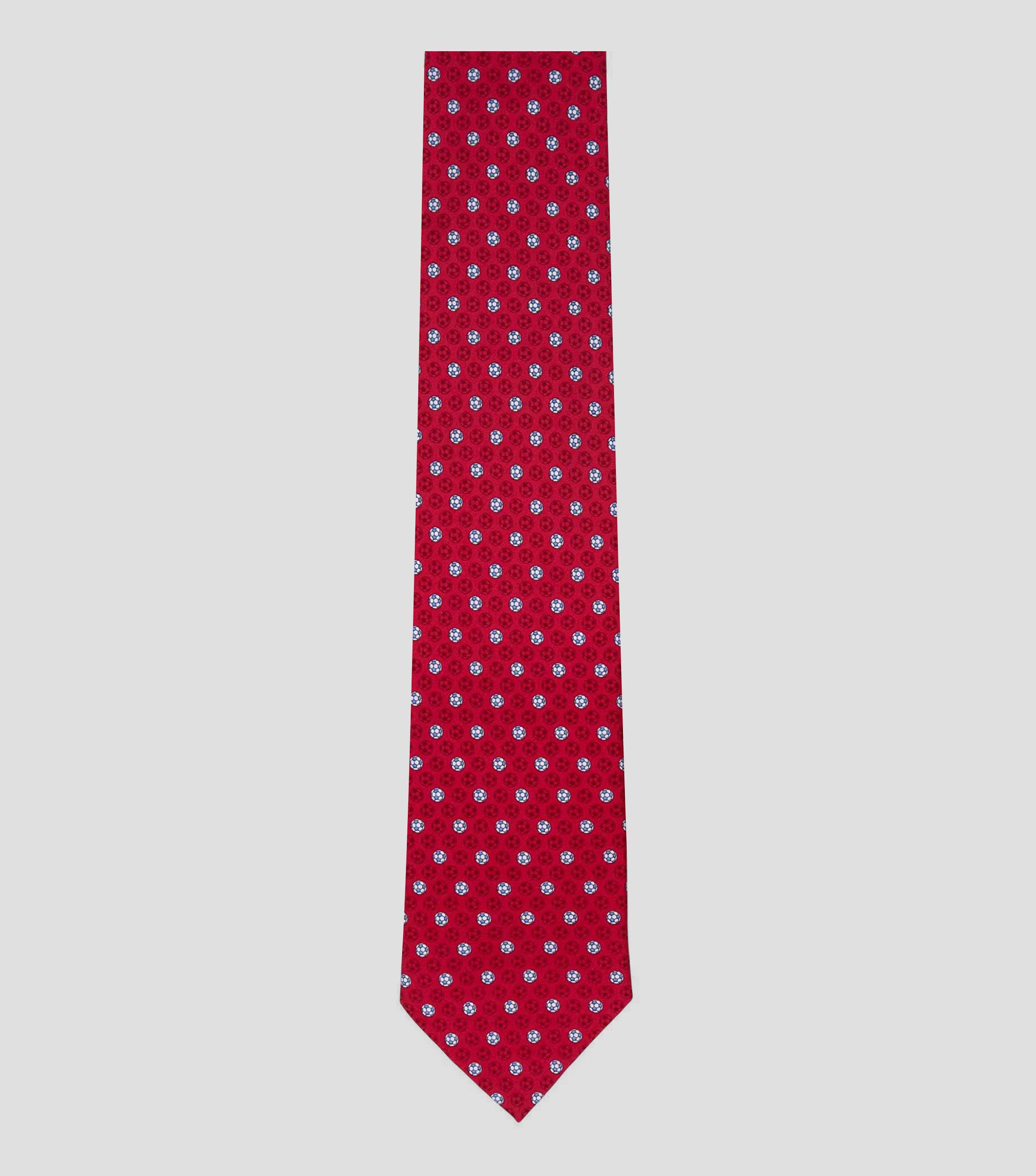 Corbata ancha de seda roja estampada