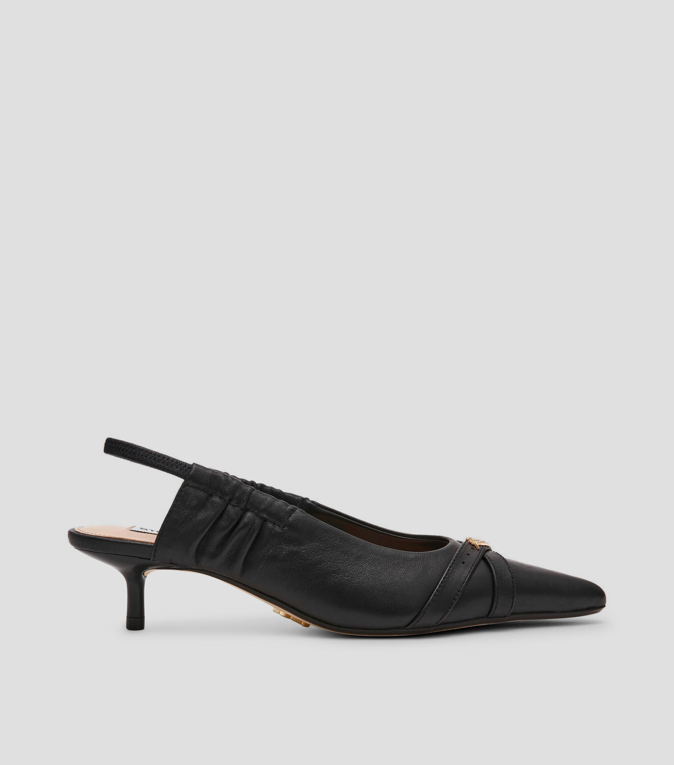 Zapatillas Slingback con tacón bajo delgado Mujer