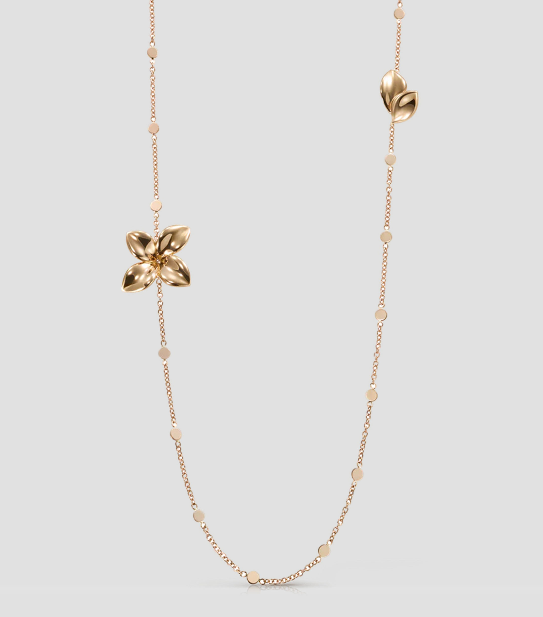 Collar en oro rosa flor Mujer
