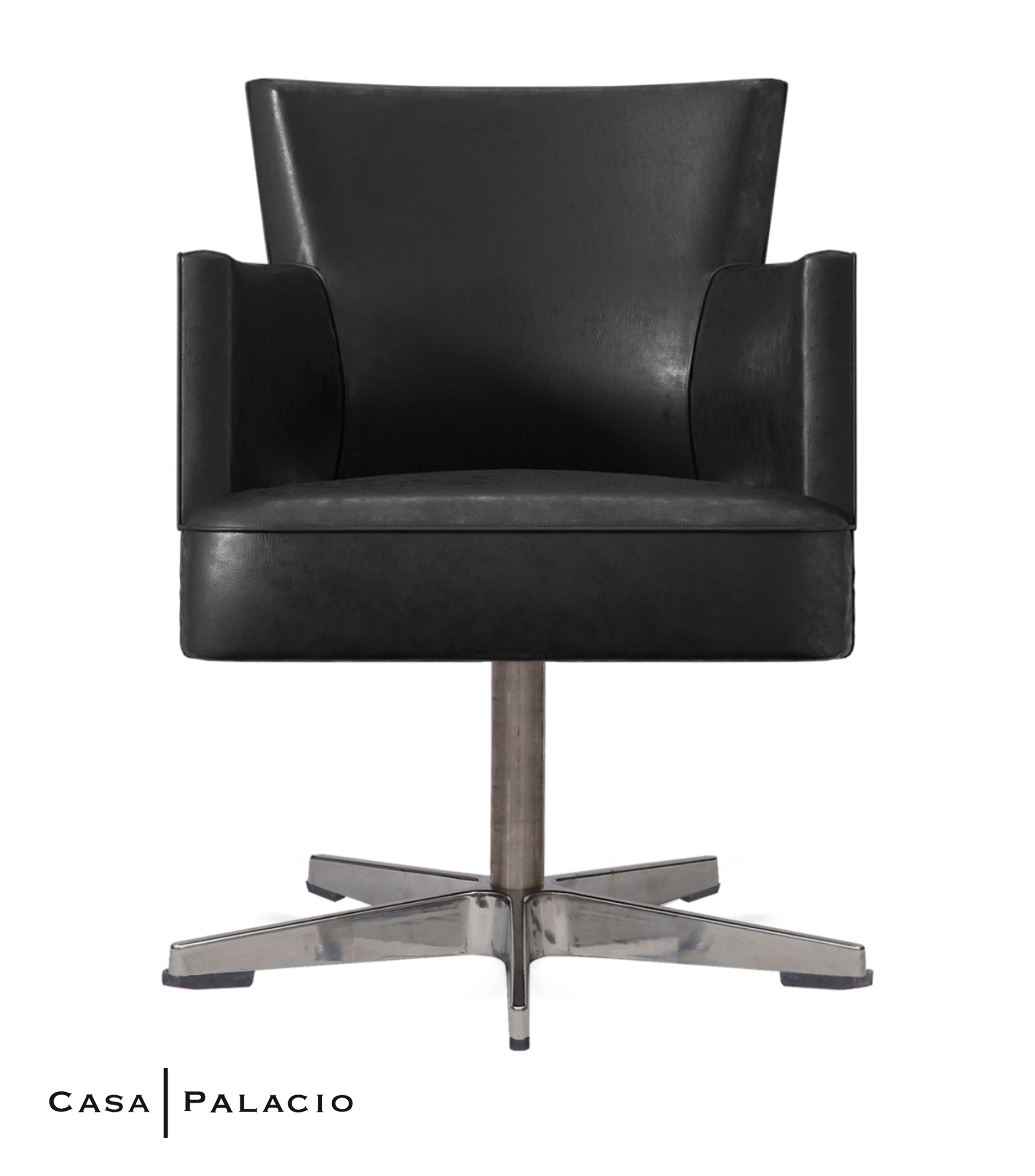 Silla Swinderby en Piel Grafito