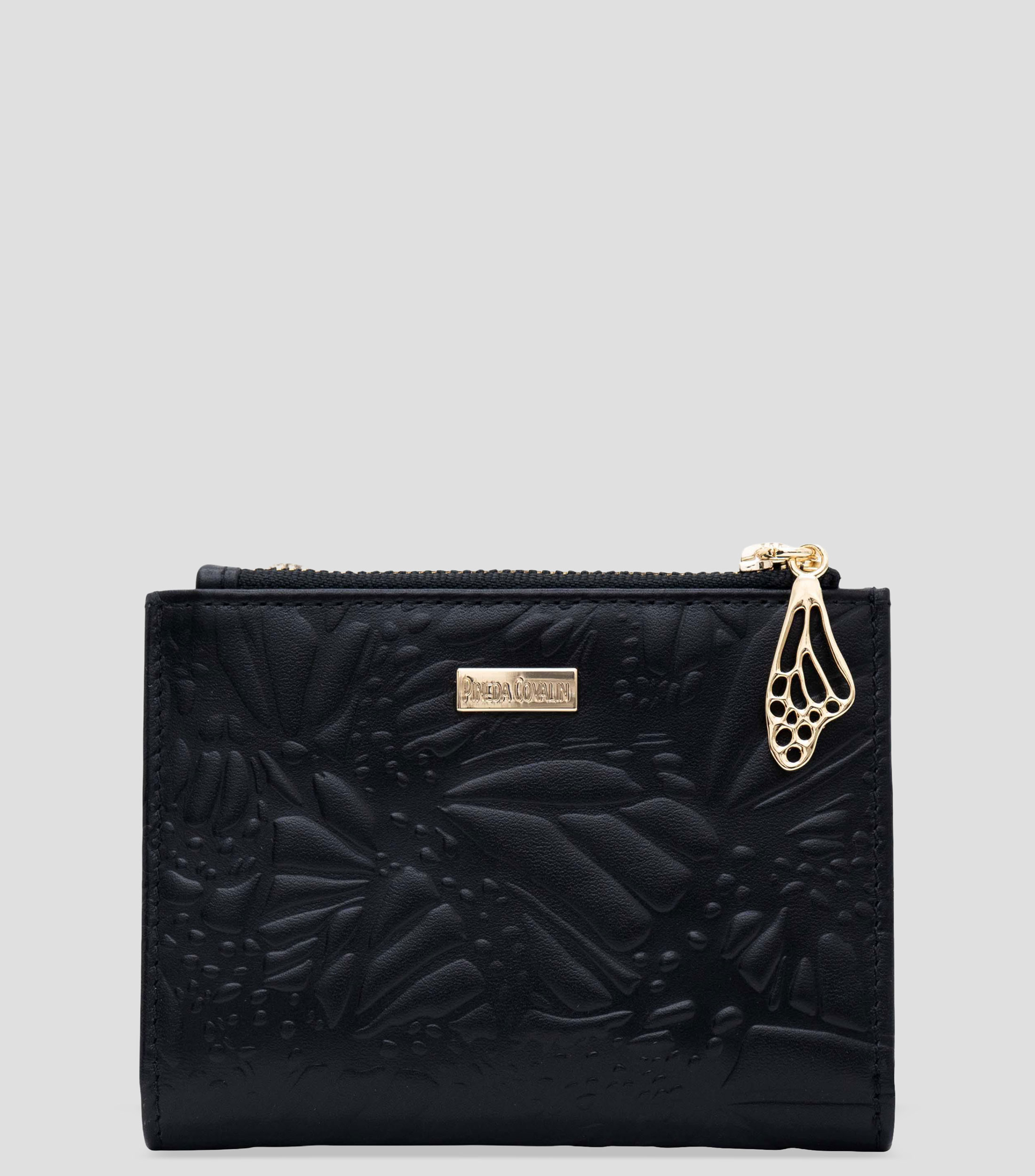 Cartera texturizada con grabado Mujer