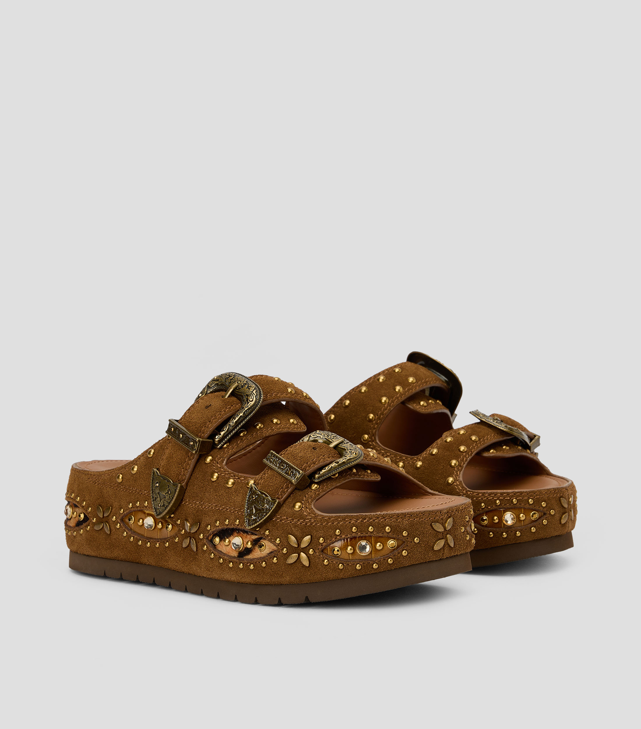 Sandalias con plataforma Western Buckle Mujer