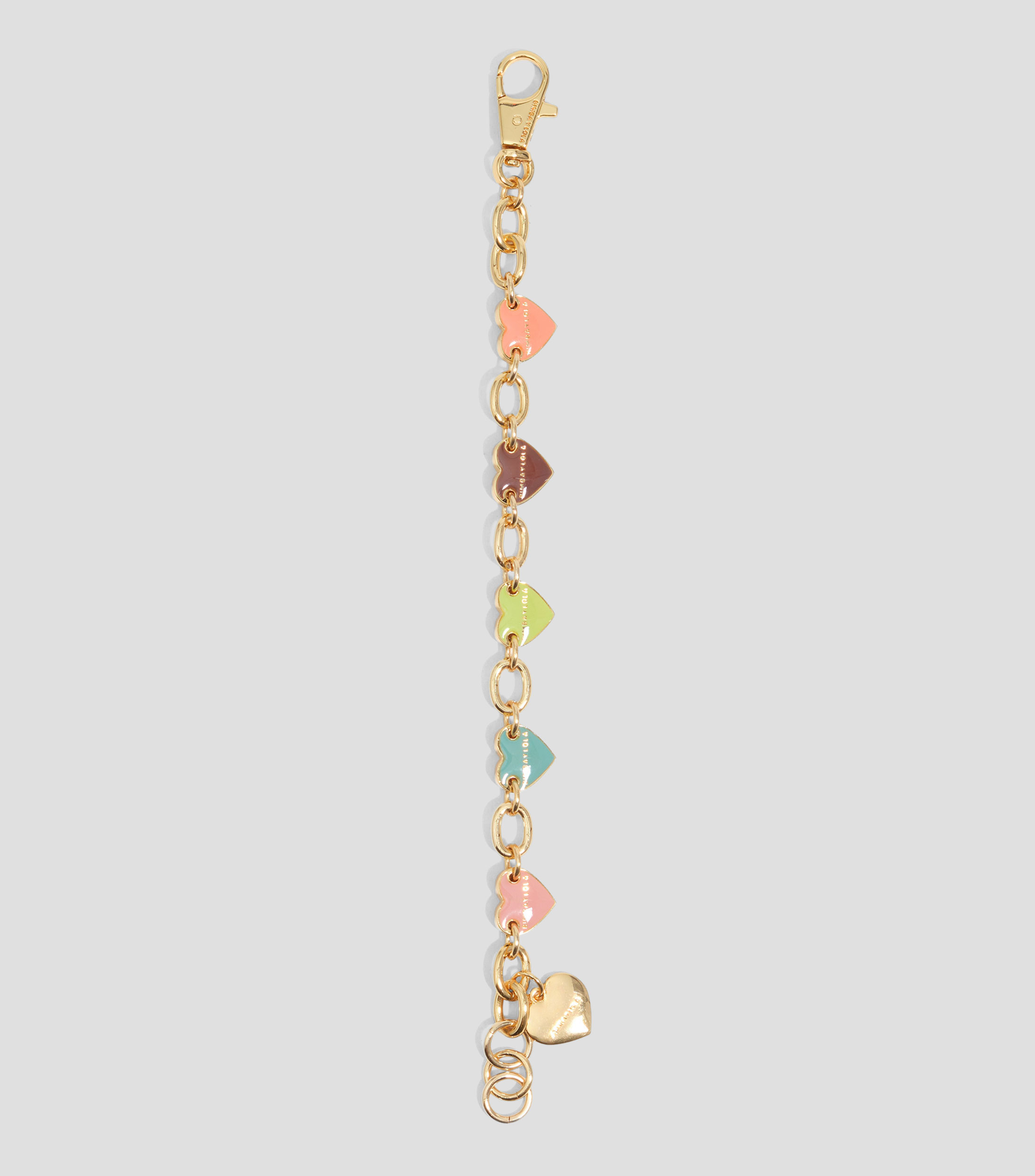 Pulsera cadena dorada con logos corazón Mujer