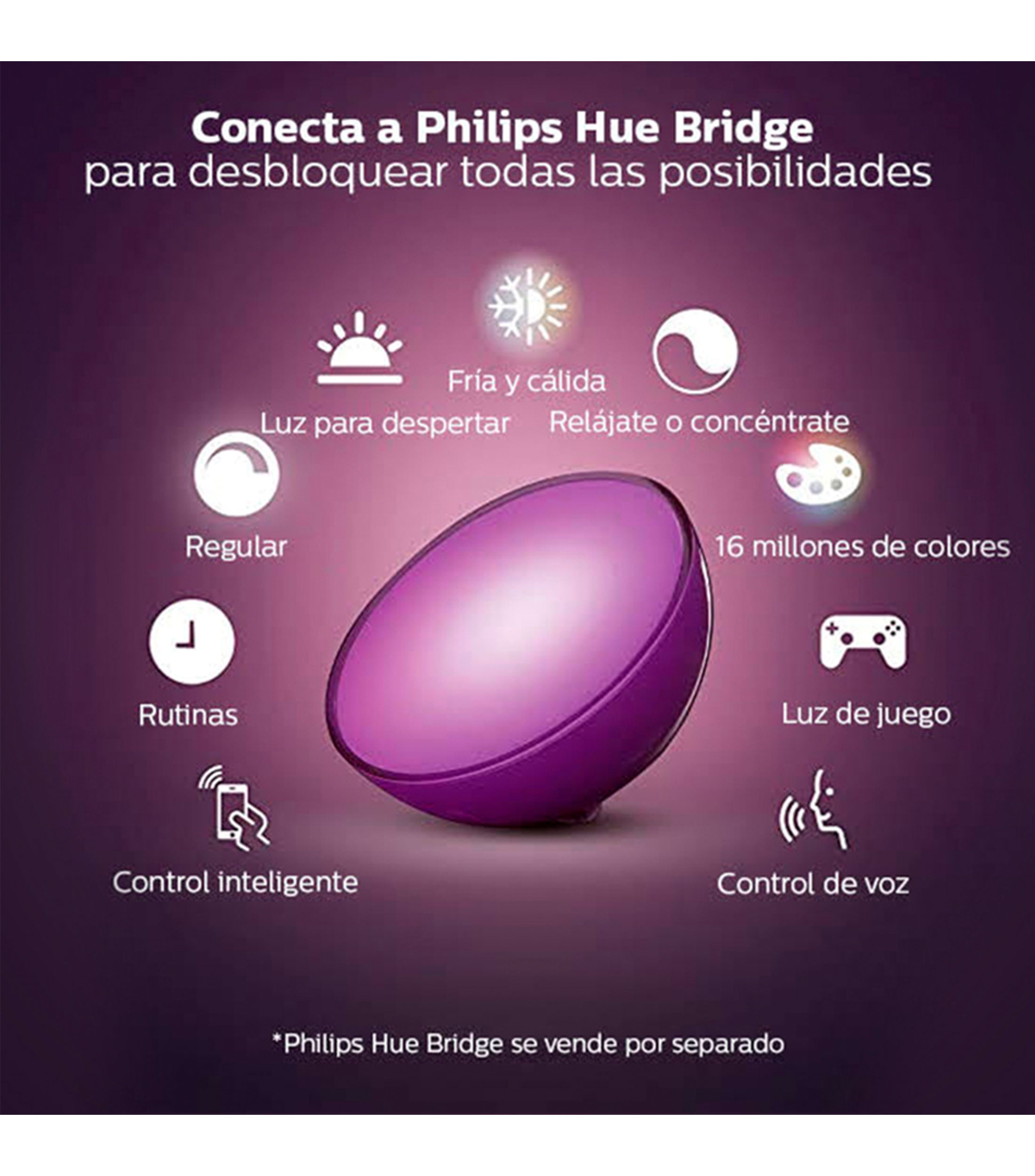 Lámpara portátil de mesa Hue Go, 6 W
