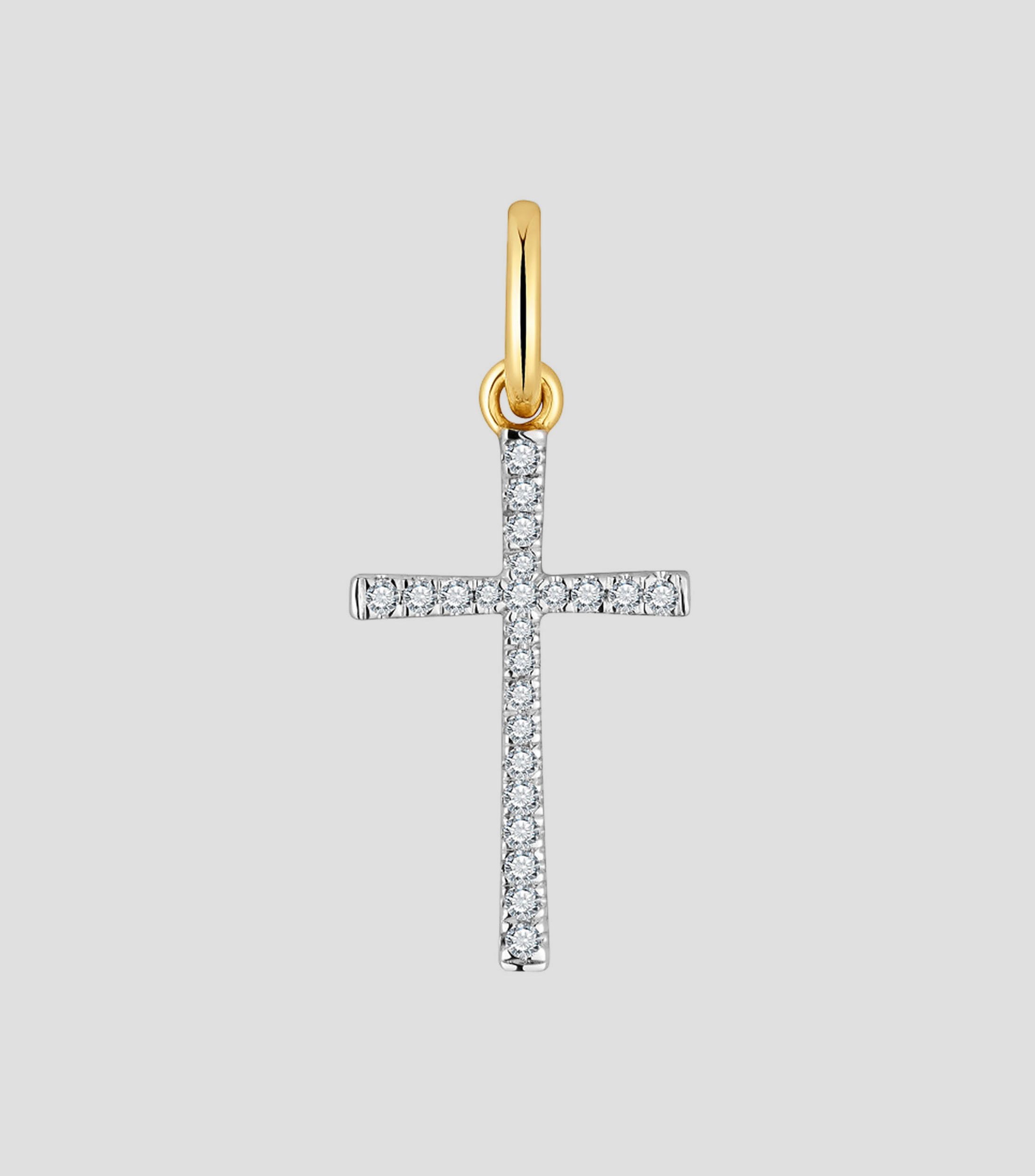 Colgante en Oro Amarillo 18 Kilates cruz Mujer
