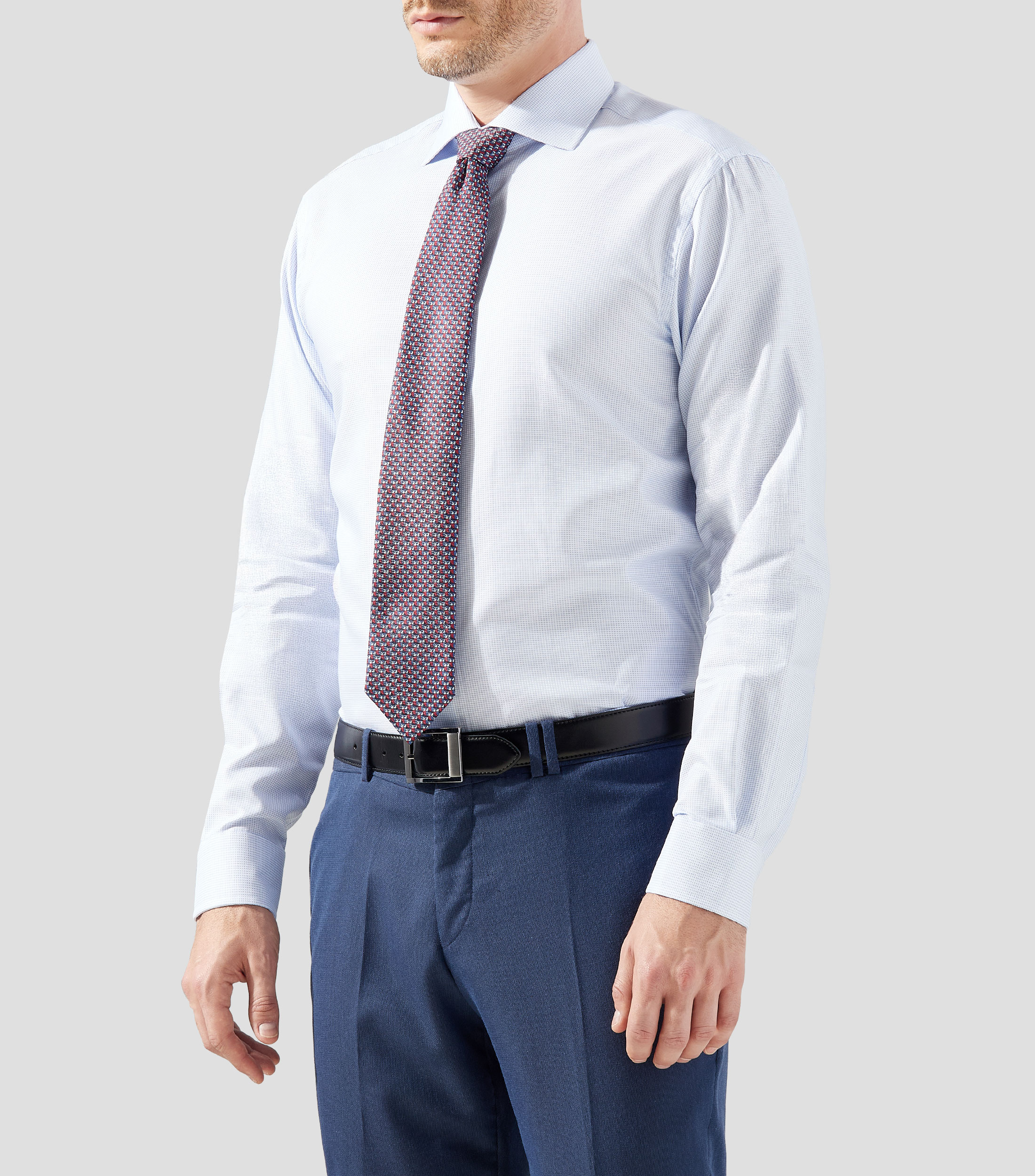 Camisa de vestir microdiseño manga larga Hombre