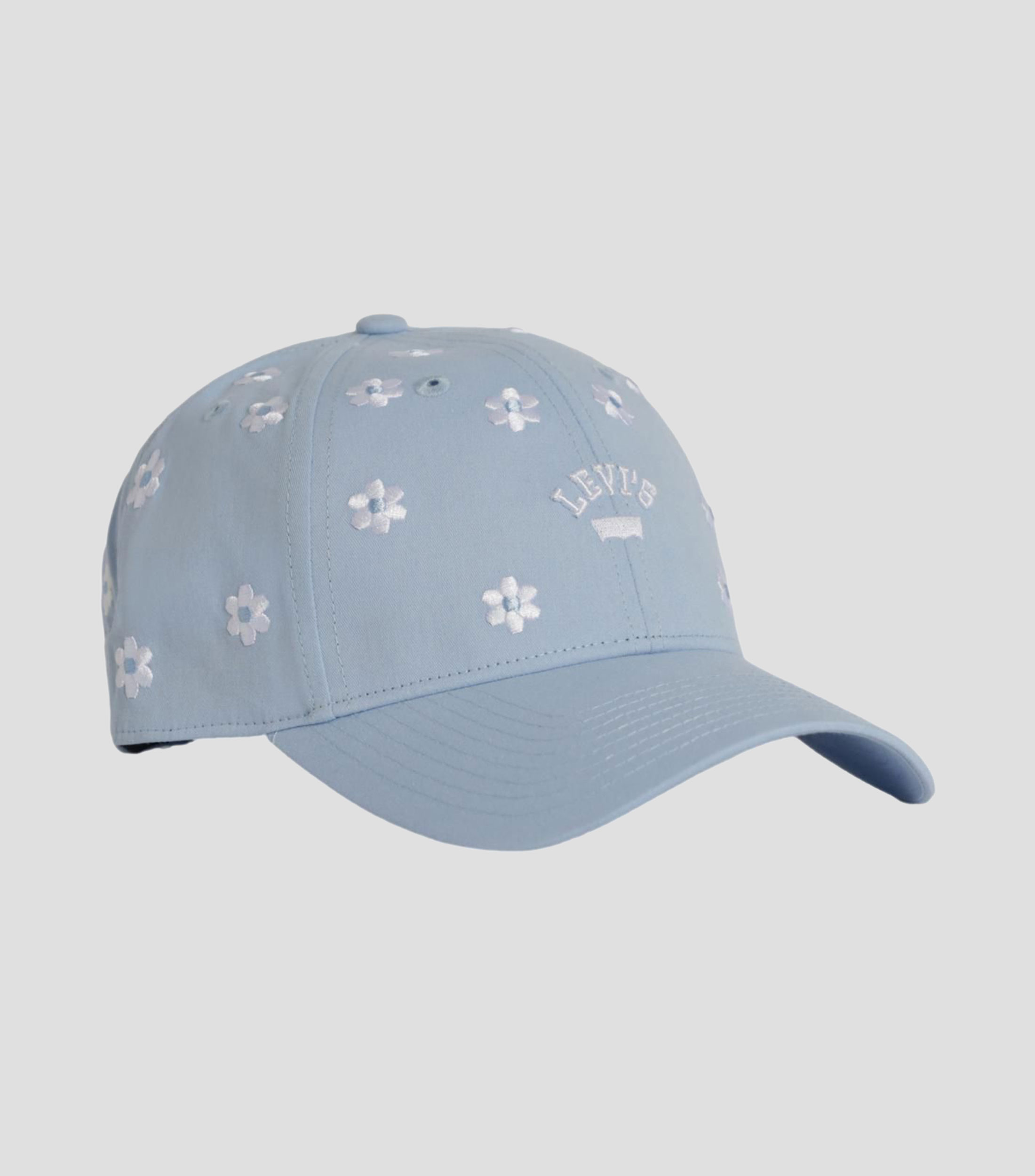 Gorra con bordado floral Mujer