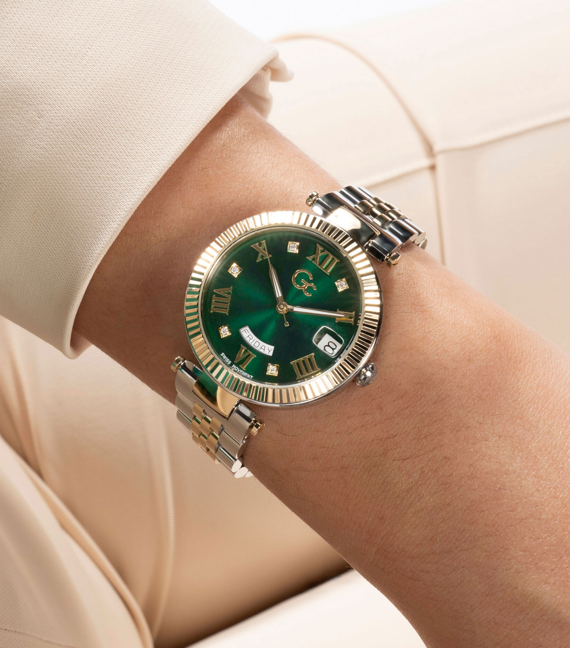 Reloj para Mujer casual Flair plateado, dorado