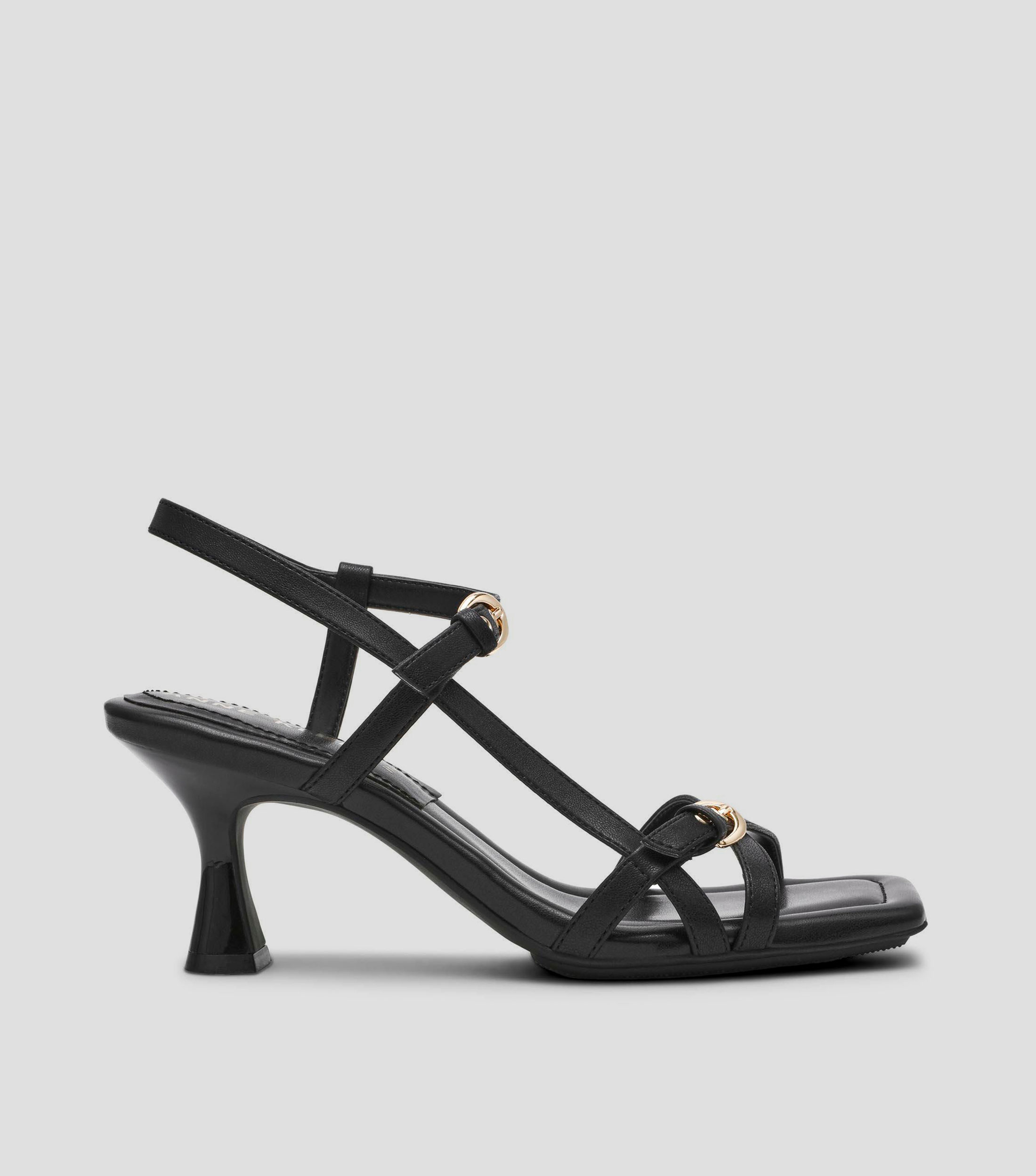 Sandalias con tacón bajo de aguja Mujer