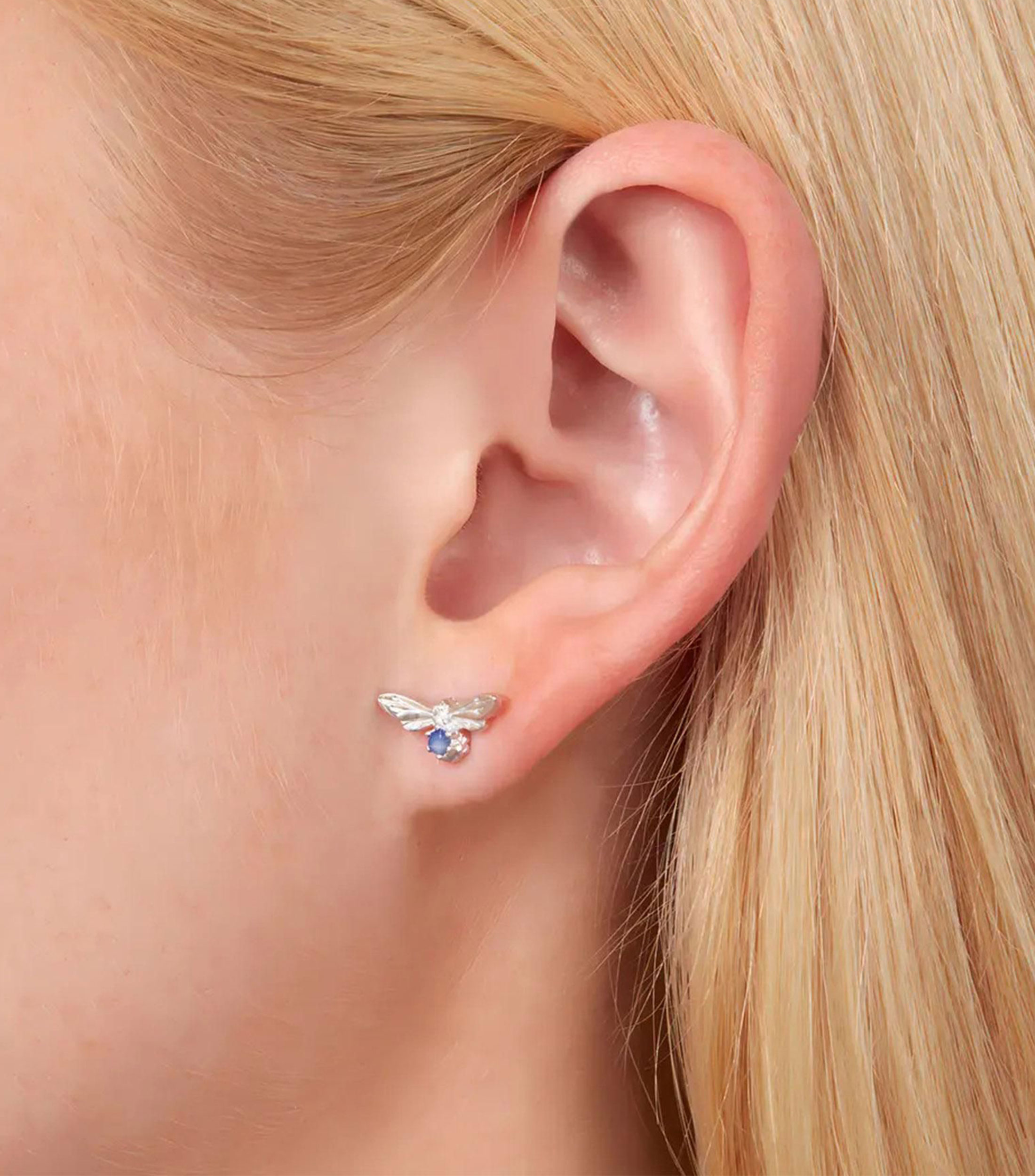 Aretes en Plata Celebration Lucky Bee con lapislázuli Mujer