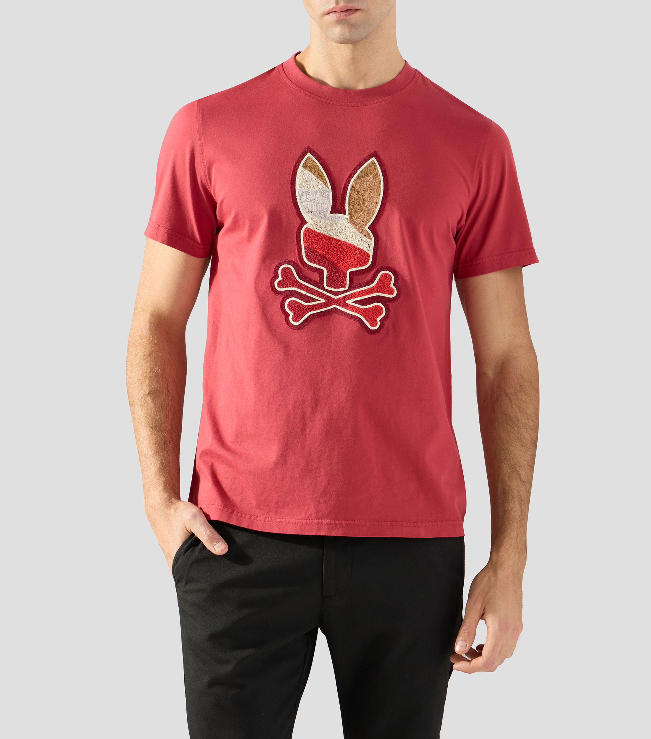 Playera cuello redondo manga corta estampada Hombre
